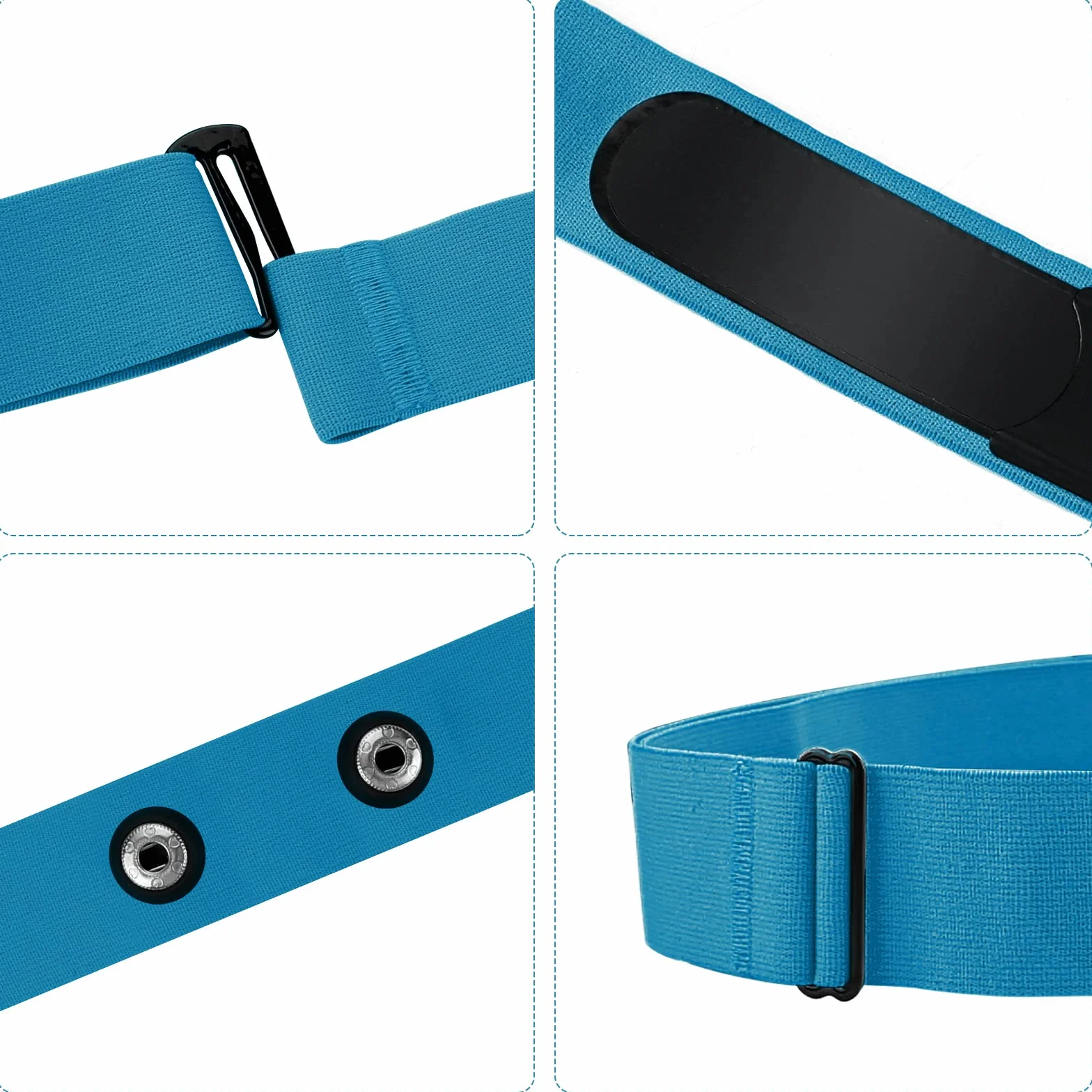 Ceinture Cardio de Remplacement Élastique Sangle de Poitrine pour Garmin Wahoo Moniteur Fréquence Cardiaque Bleu Ciel
