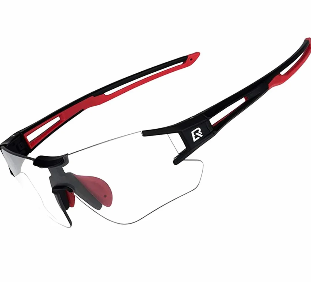 ROCKBROS Lunettes de Soleil Photochromiques Hommes Vélo Cyclisme Demi-Monture Polarisées Sport