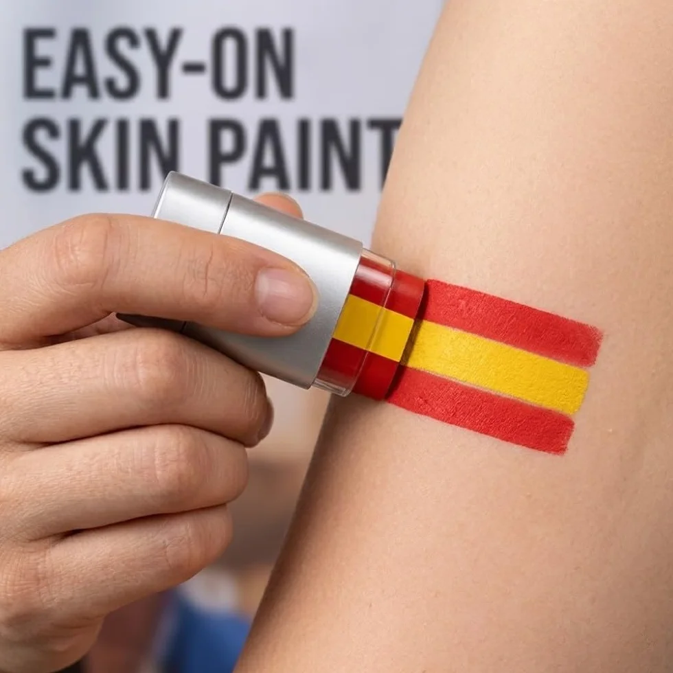 Crayons Maquillage Drapeau Espagne Rouge-Jaune-Rouge Football Euro Monde 2026 Carnaval Halloween