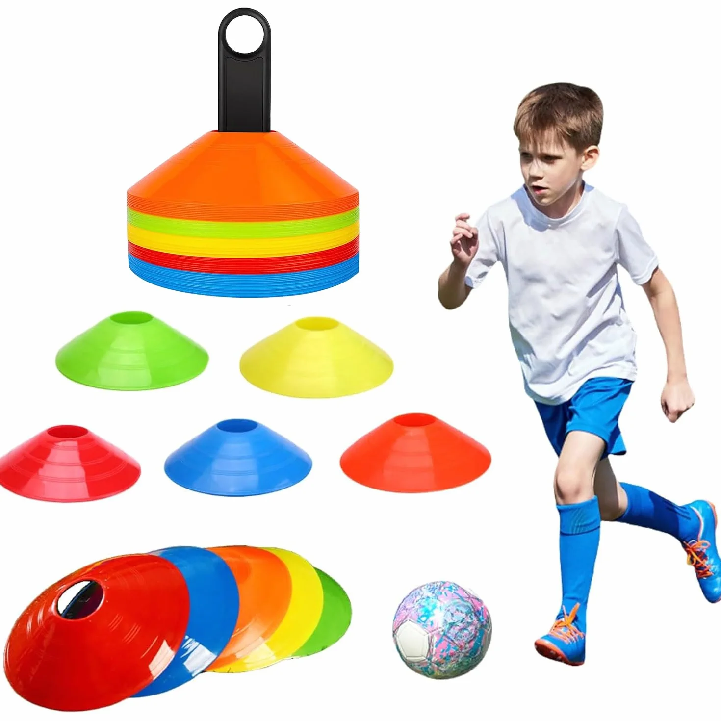 Plots de Marquage Football pour Délimitation Entraînement Cônes de Sport