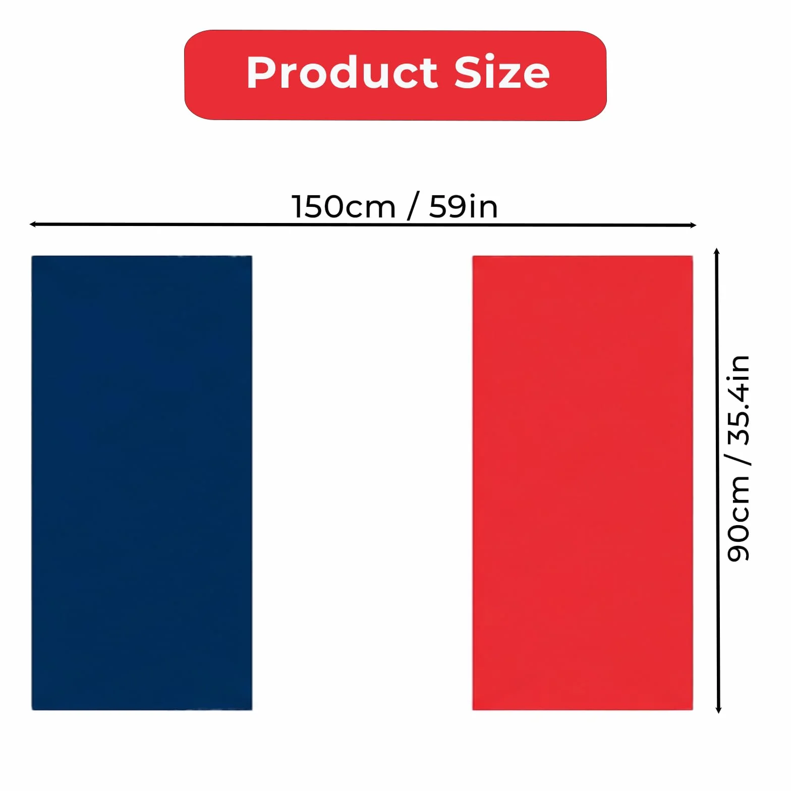 Cape Drapeau France 150x90cm 100% Polyester Bleu Blanc Rouge Fan Zone Stade Adulte