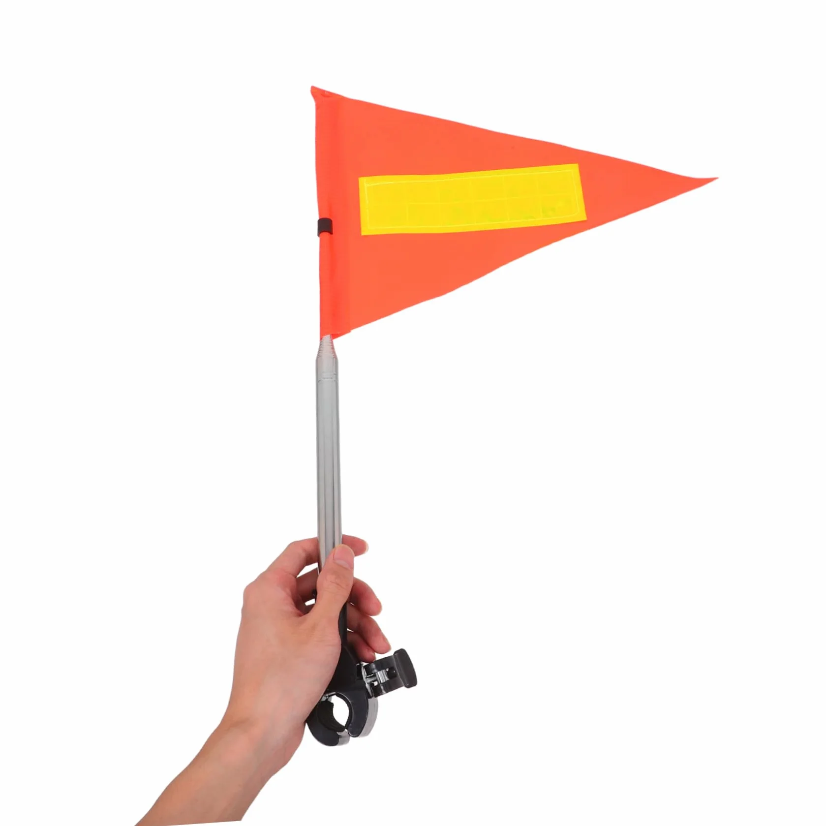 GALPADA Drapeau de Fauteuil Roulant Réfléchissant en PVC Mât Acier Inoxydable Hauteur Ajustable 1,2 m