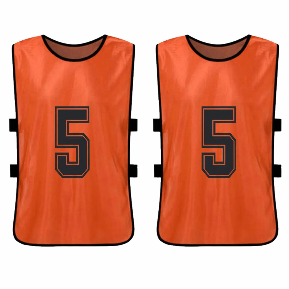 12 PCS Adultes Football Pinnies Maillots De L'équipe De Football À Séchage Rapide Dossards Numérotés Pratique