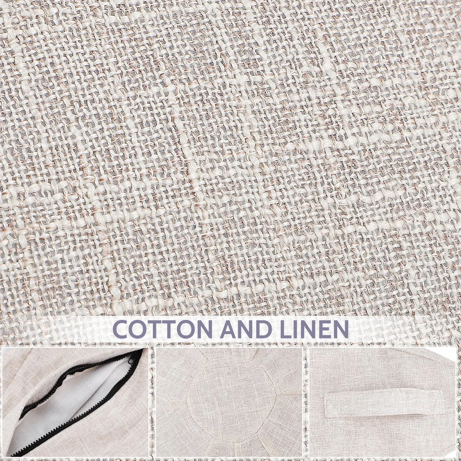 Housse en coton et lin pour ballon de gymnastique 55 cm antidérapante lavable fitness yoga beige