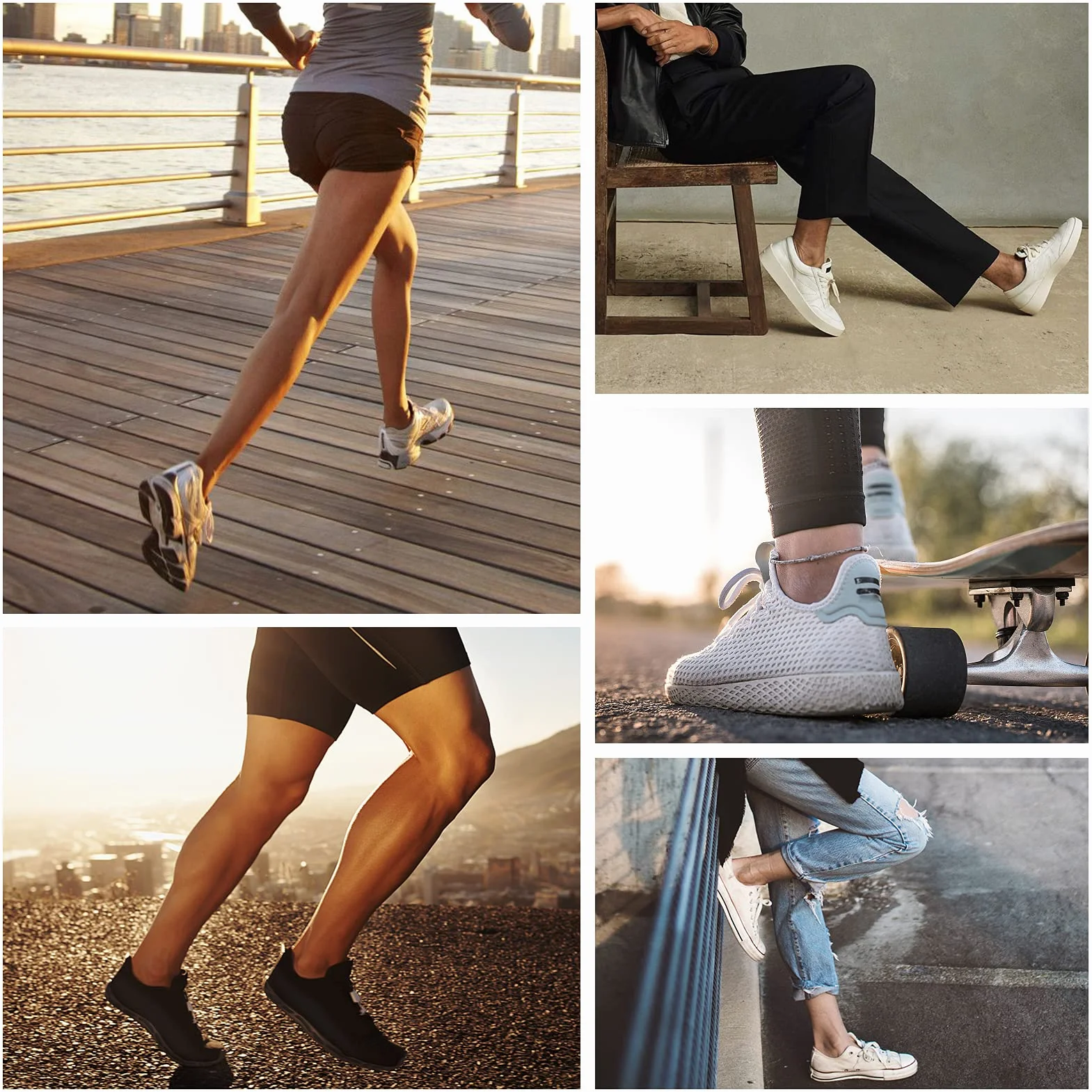 Chaussettes Basses Invisibles Sport Coton Antiglisse 10 Paires