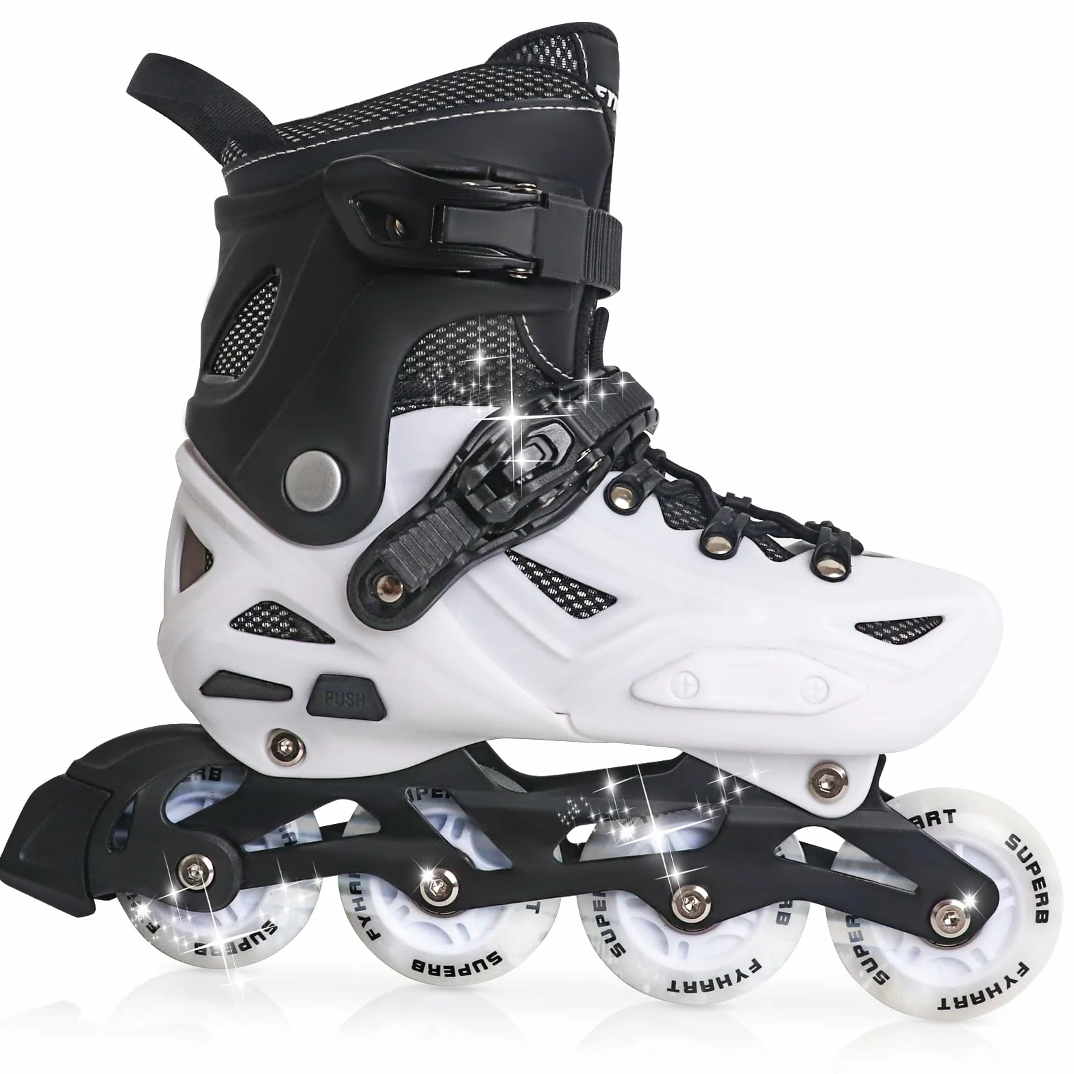 Patins à Roues alignées Ajustables pour Enfant Garçons Filles Débutants Roller Extérieur Intérieur