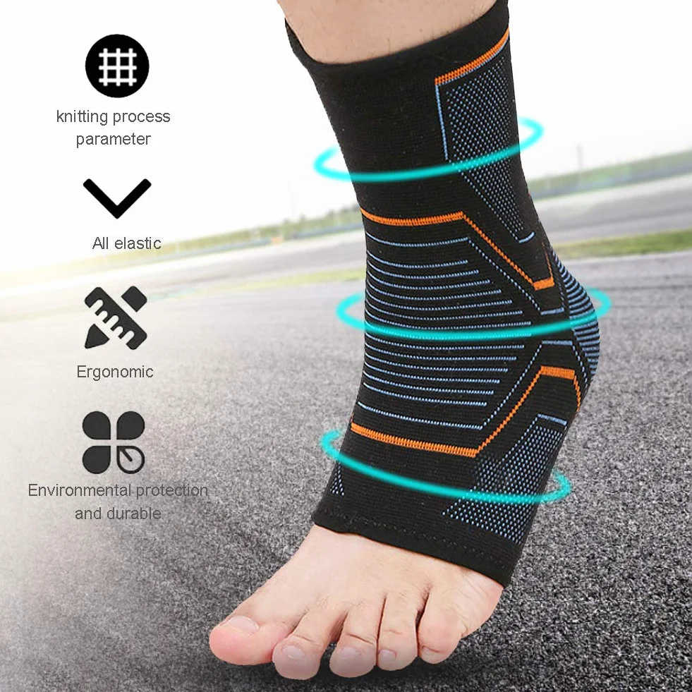 Protège-cheville Unisexe Sport Tricot Coussinet Protection pour Football Basket-ball Fitness