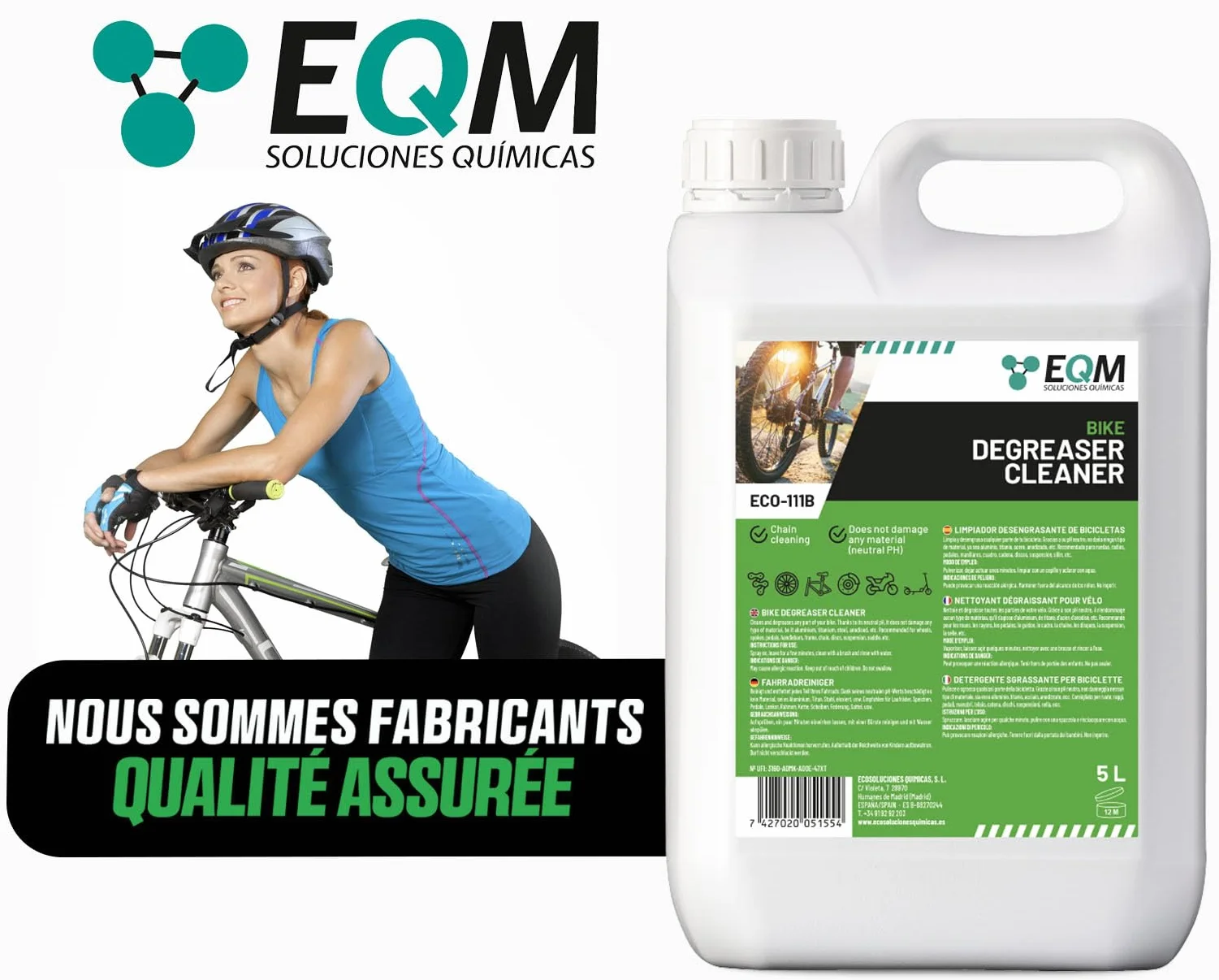 EQM ECO-111B Dégraissant pour Vélo 5L pH Neutre