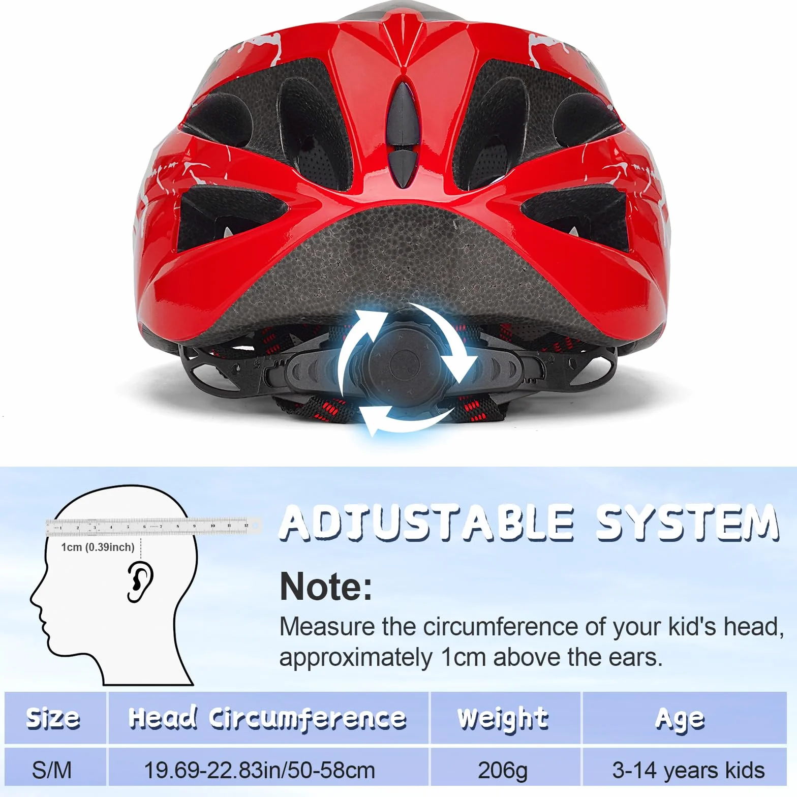 Casque Vélo Enfant Filles Garçons 3-14 Ans Réglable 50-58 cm Cyclisme Roller Skateboard Scooter