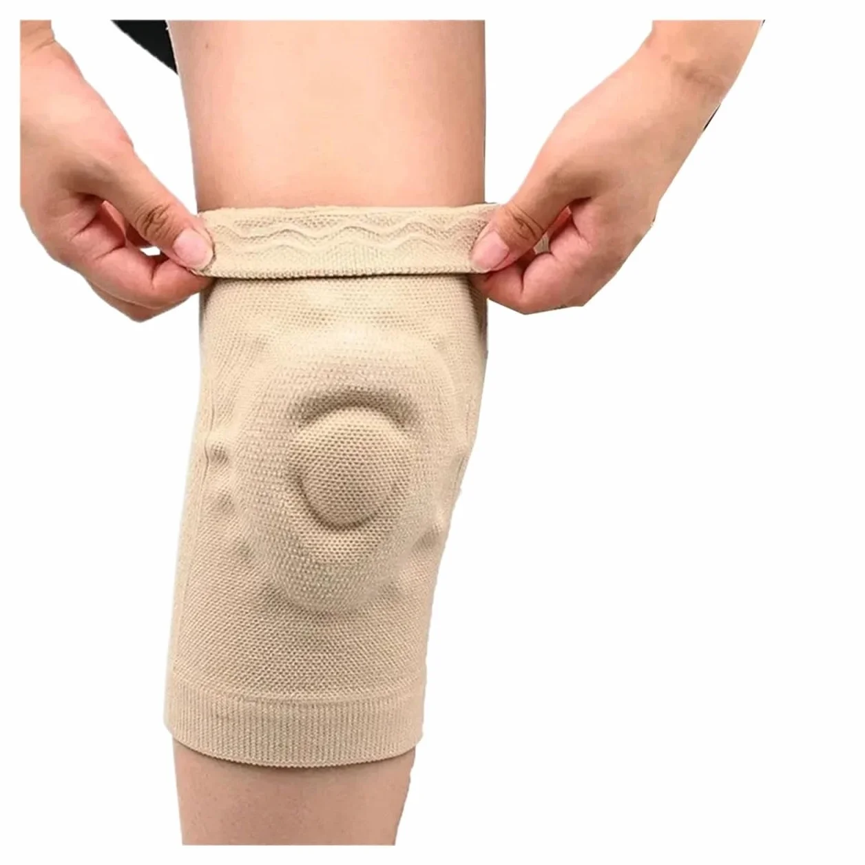 Genouillère Sport Silicone 1 pièce Protege Genoux Beige M 40-50cm