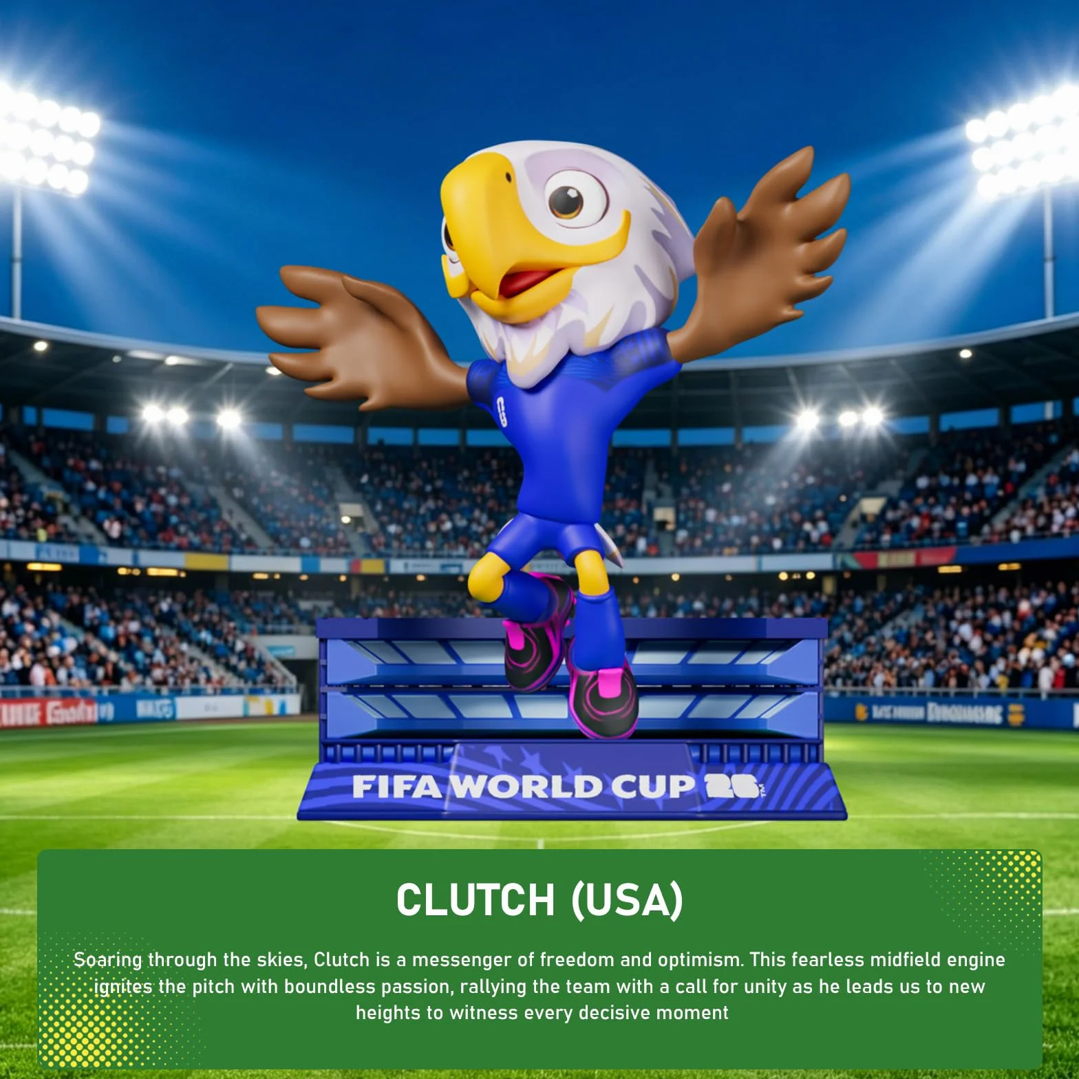 DICEKOO FIFA 2026 Coupe du monde mascotte figurine 7,6 cm érable Zayu collection sous licence officielle