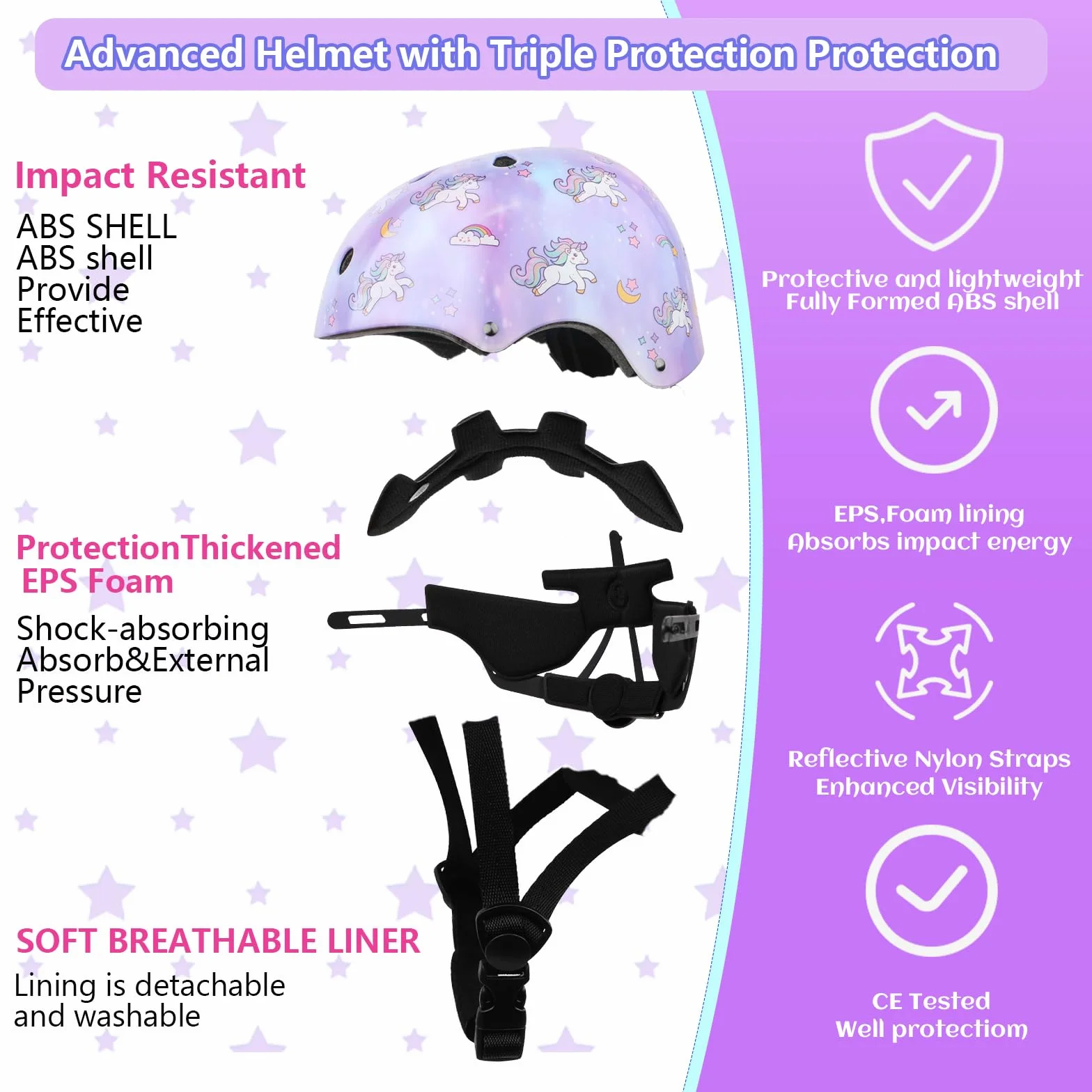 Casque de vélo réglable pour Enfants Filles Skate Protection