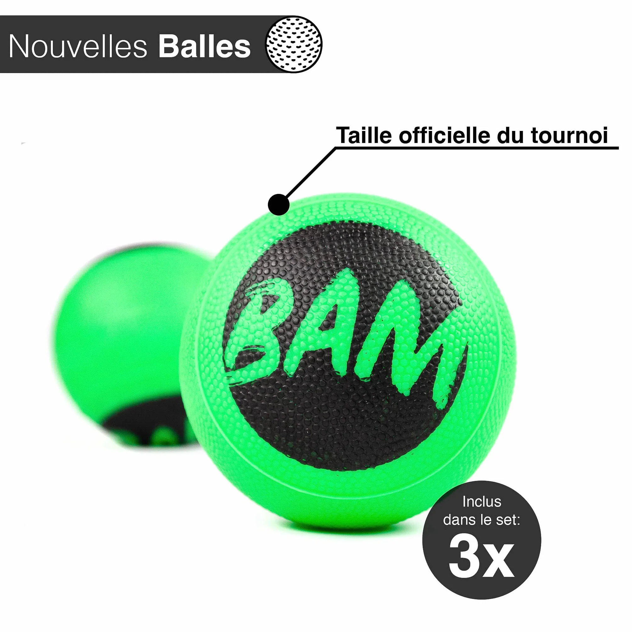 Roundnet Pro Set Édition Tournoi – 3 balles, sac étanche, filet amélioré, cadre renforcé, pompe