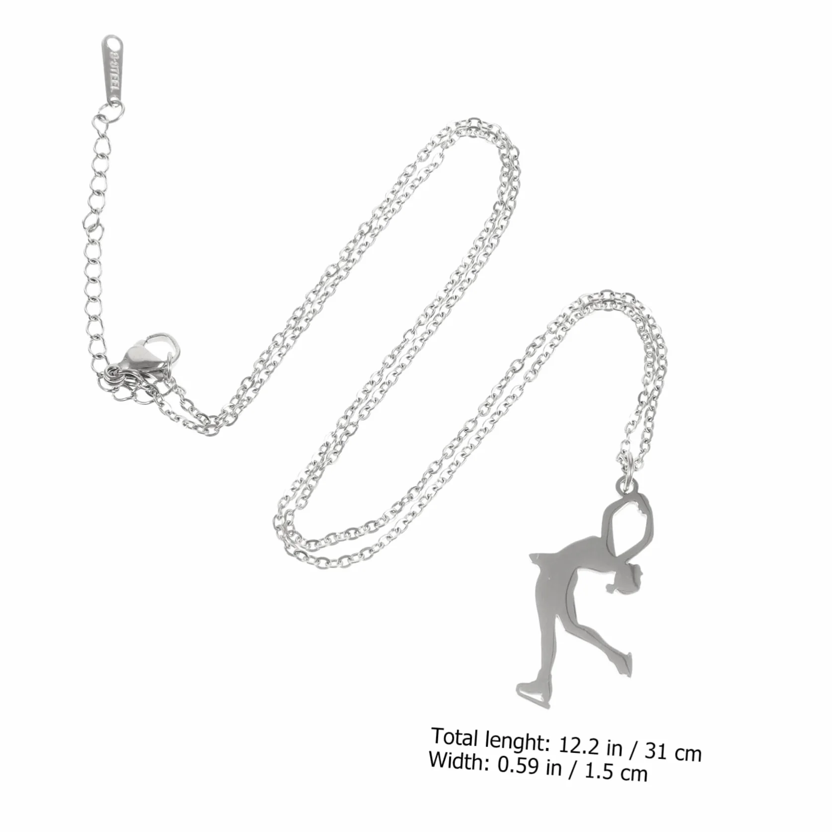 Pendentif Gymnastique en Acier Inoxydable Collier Métal Mixte Chaîne de Cou