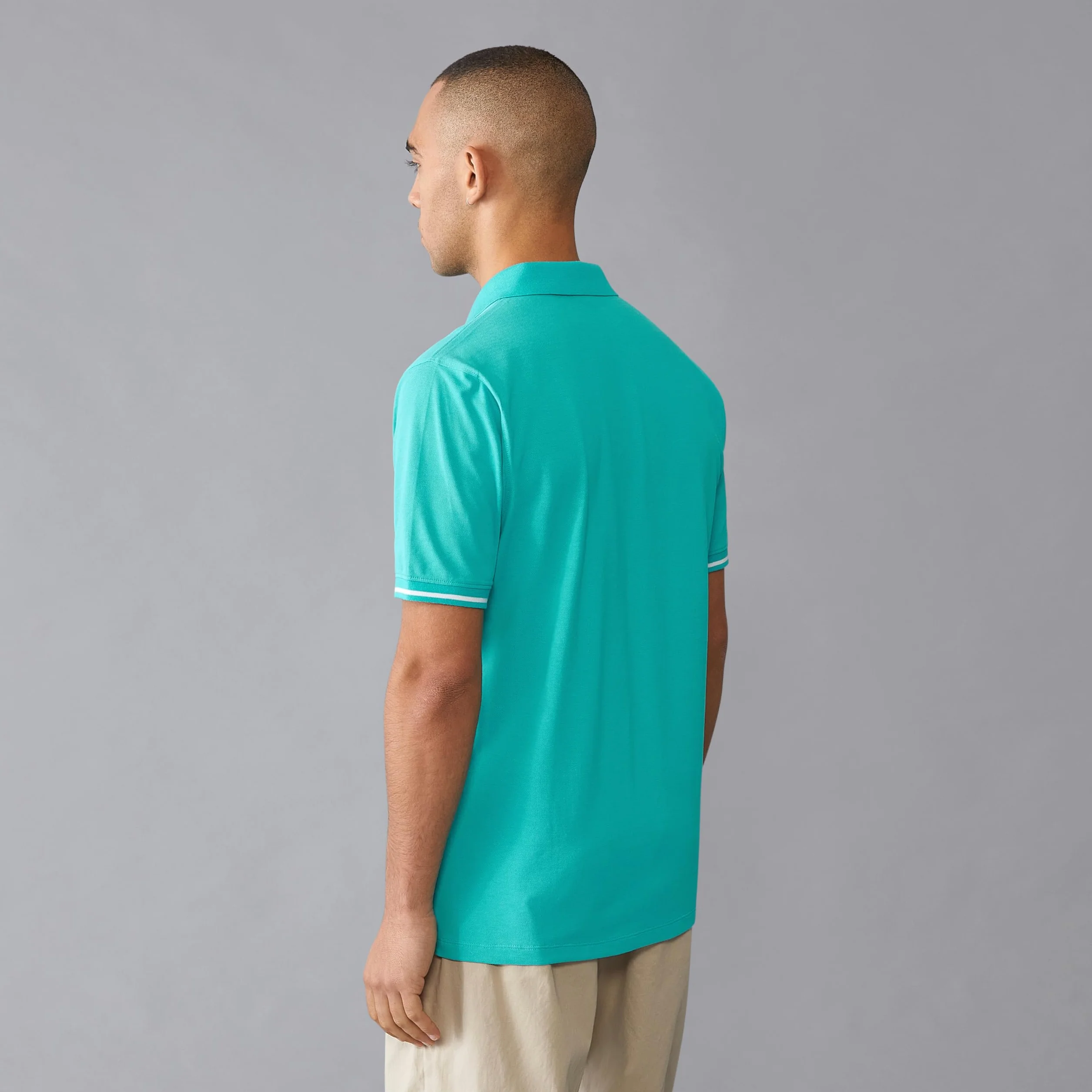 Polo Mercedes AMG Petronas F1 Homme Logo 3D Bleu Turquoise Taille M