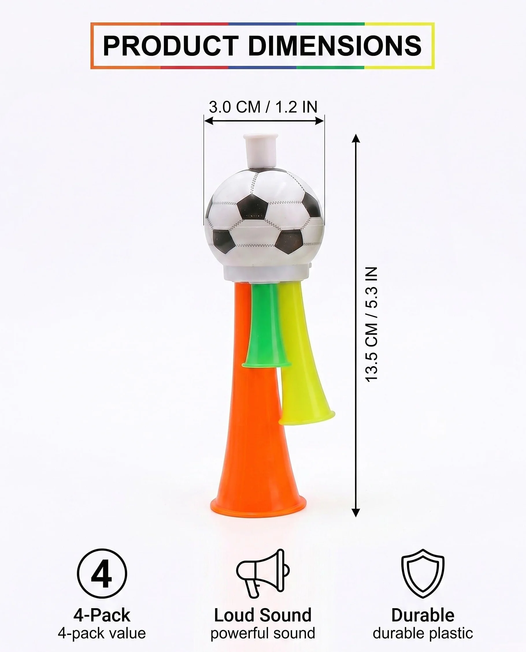Vuvuzela 4 pièces haut-parleur trépied compact pour football stade fanfare événements sportifs