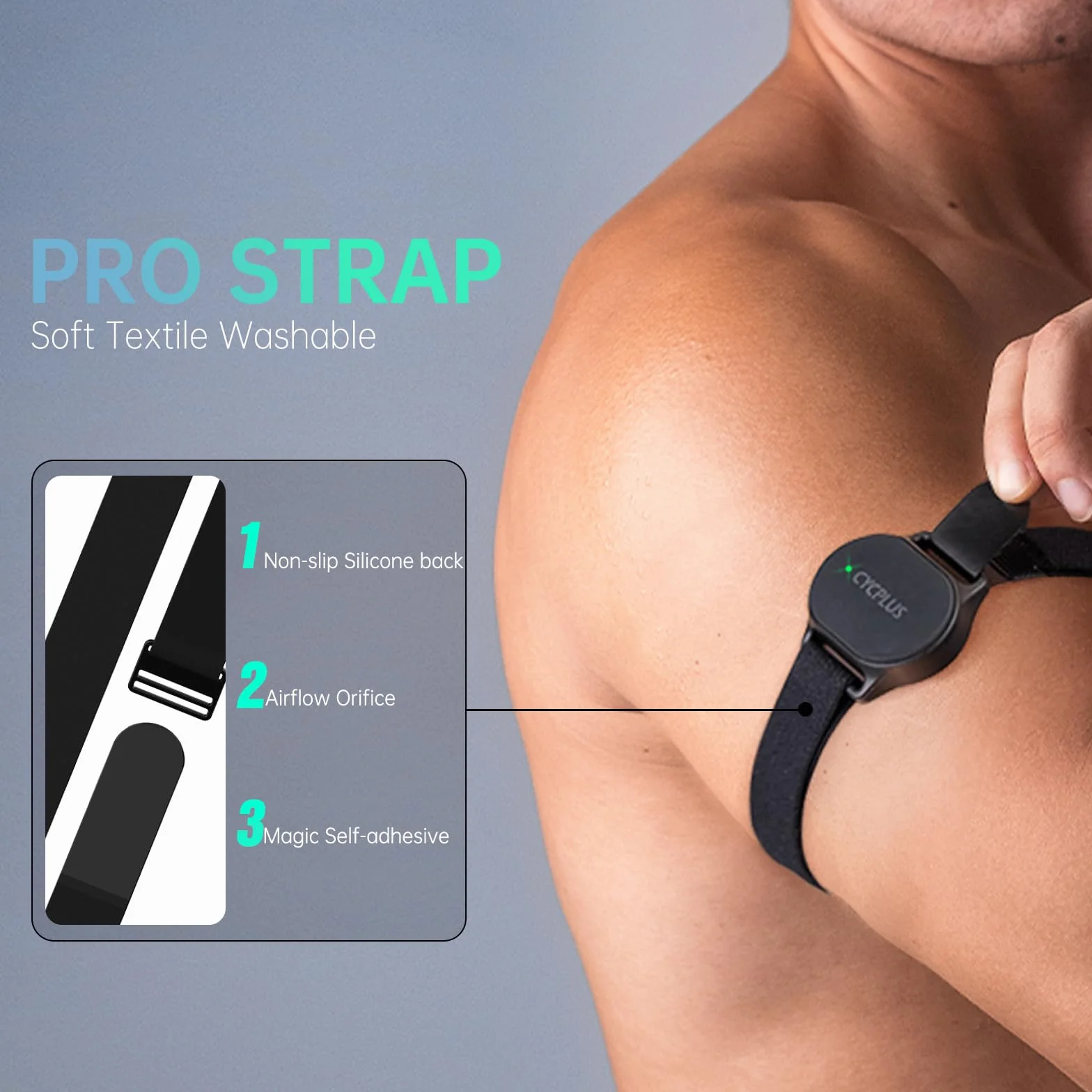 CYCPLUS Brassard Cardio-fréquencemètre Bluetooth 5.1 Ant HR Monitor IP67 Waterproof