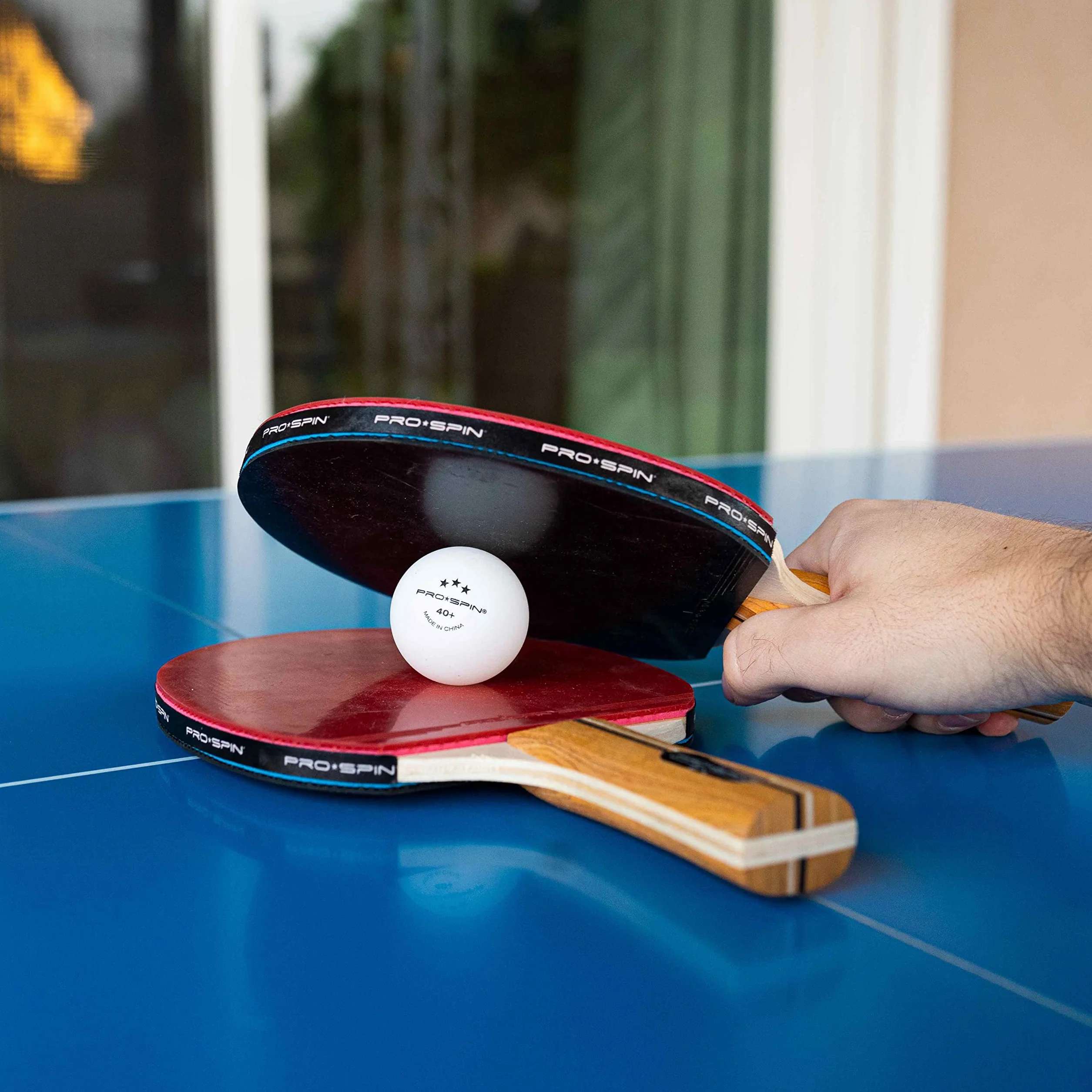 PRO-SPIN Raquettes de Ping-Pong Set Premium Haute-Performance avec Balles 3 Étoiles et Mallette