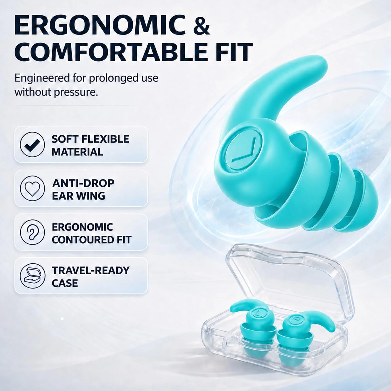 Bouchons d’Oreille Enfant Natation 4 Paires Étanches Silicone Réutilisable Protection Piscine Douche