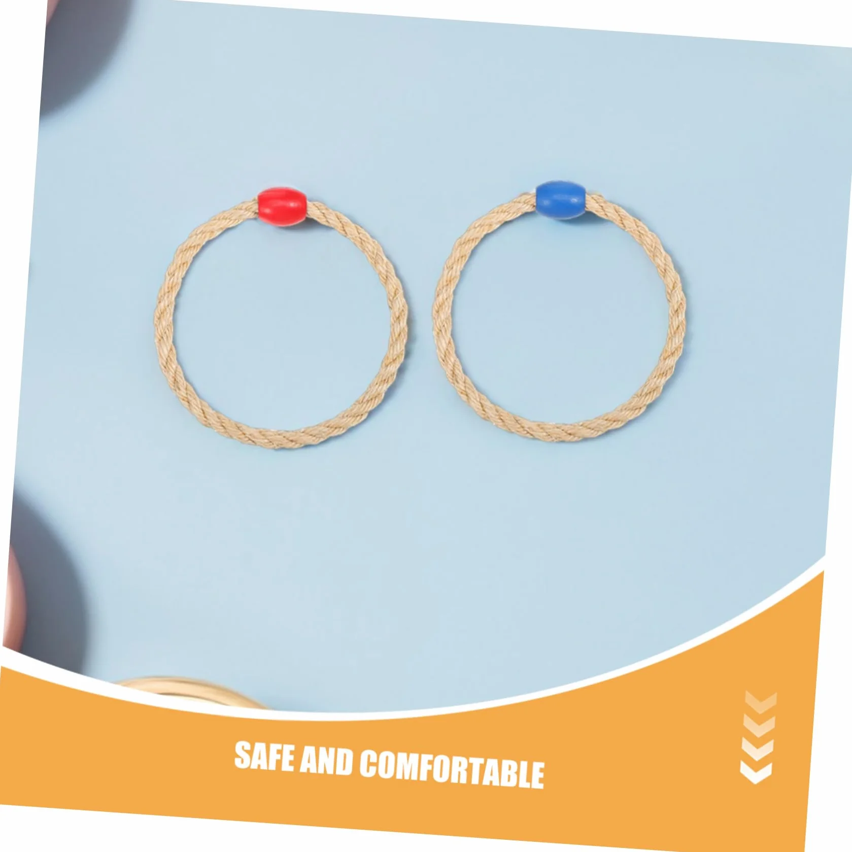 HEMOTON 15 Pièces Jeu de Manteau extérieur Jouets de Corde sisal réutilisables Pièces de Lancement d'anneau Jeux d'agilité en Beige