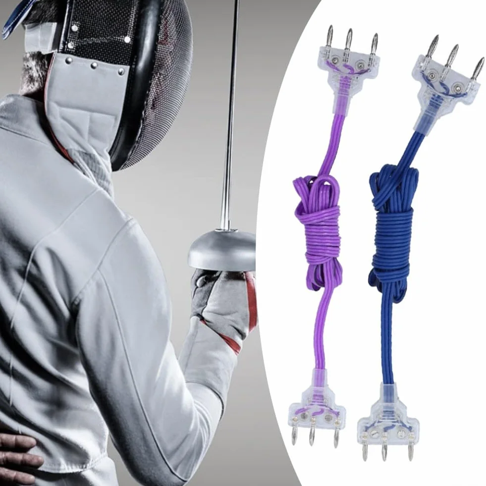 Cordon de corps pour clôture Epee, câble conducteur flexible PVC 1,8 m cuivre, transmission stable (bleu)