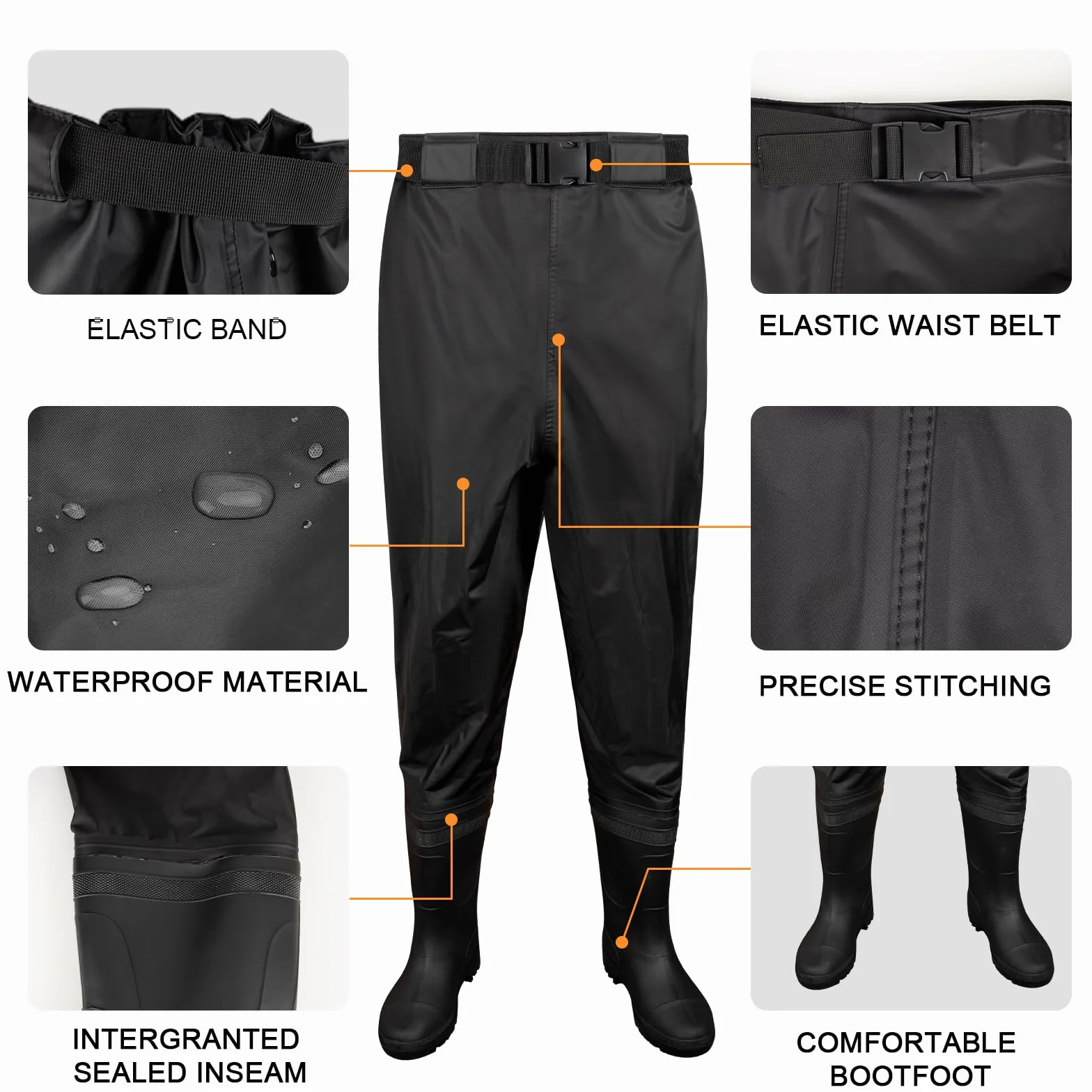 Night Cat Waders Pêche Cuissardes Hommes Femmes Chasse Poitrine Bottes imperméable Respirant
