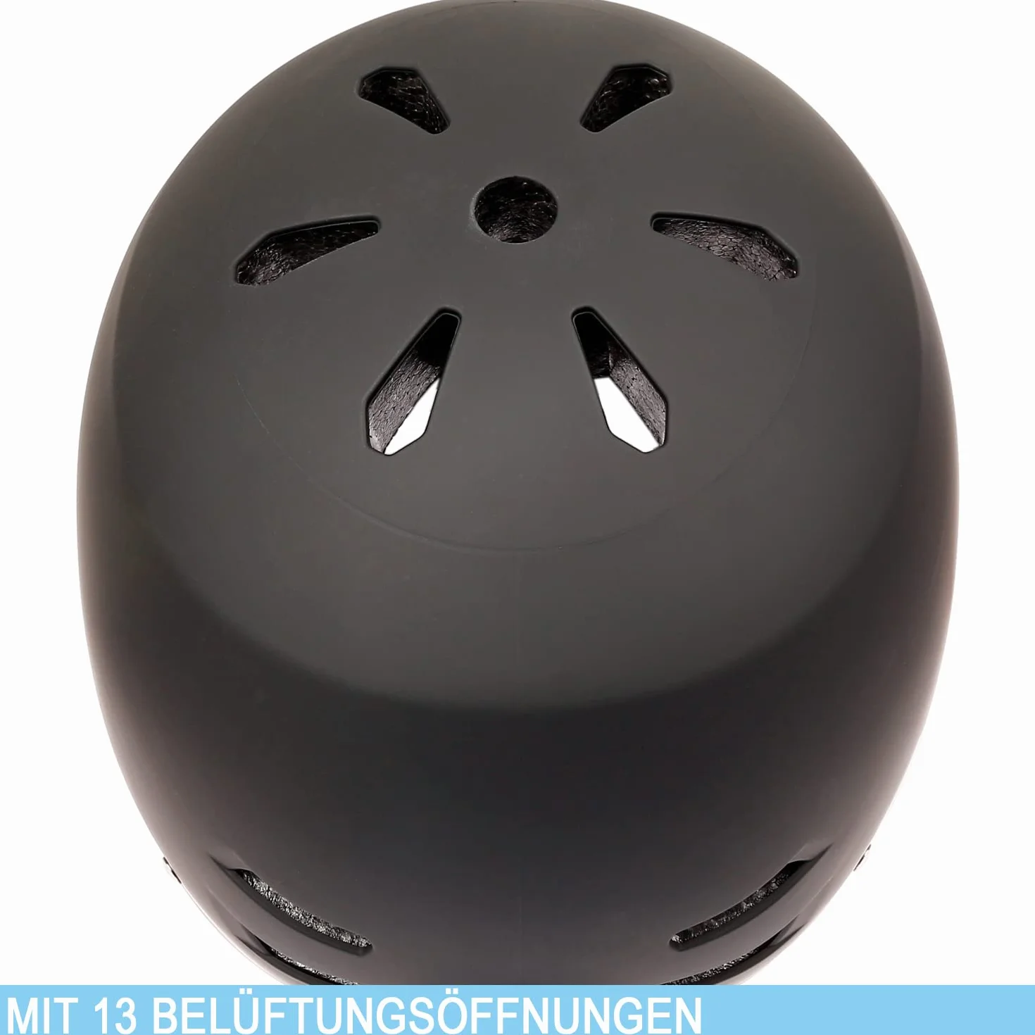 Mach1 Casque de skate noir mat – Casque pour skateboard, BMX, longboard, patins à roulettes, vélo