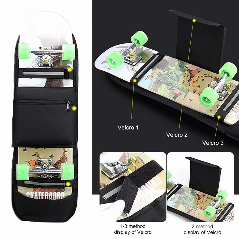 Sac à dos de planche à roulettes pliable avec bandoulière réglable