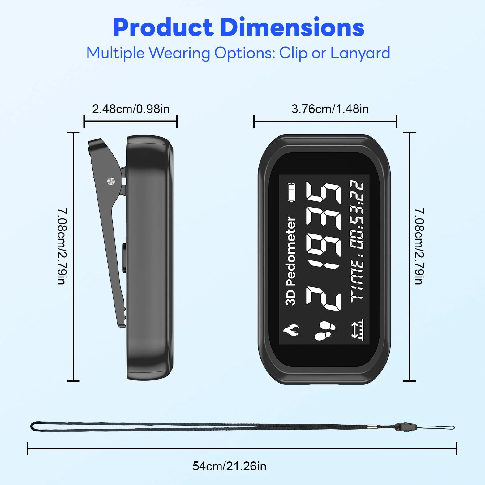 Podomètre Non Connecté Précis à Clipser, Compteur de Pas avec Grand Écran LCD, pour Marche Course Jogging Randonée