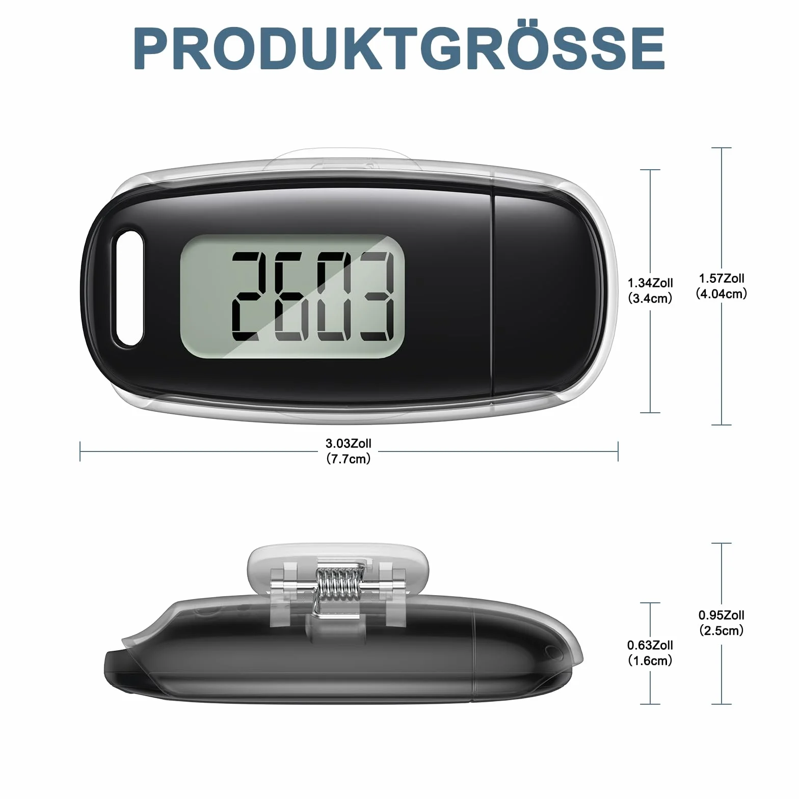 Podomètre 3D Rechargeable USB Grand Écran Suivi des Pas Précis sans Application