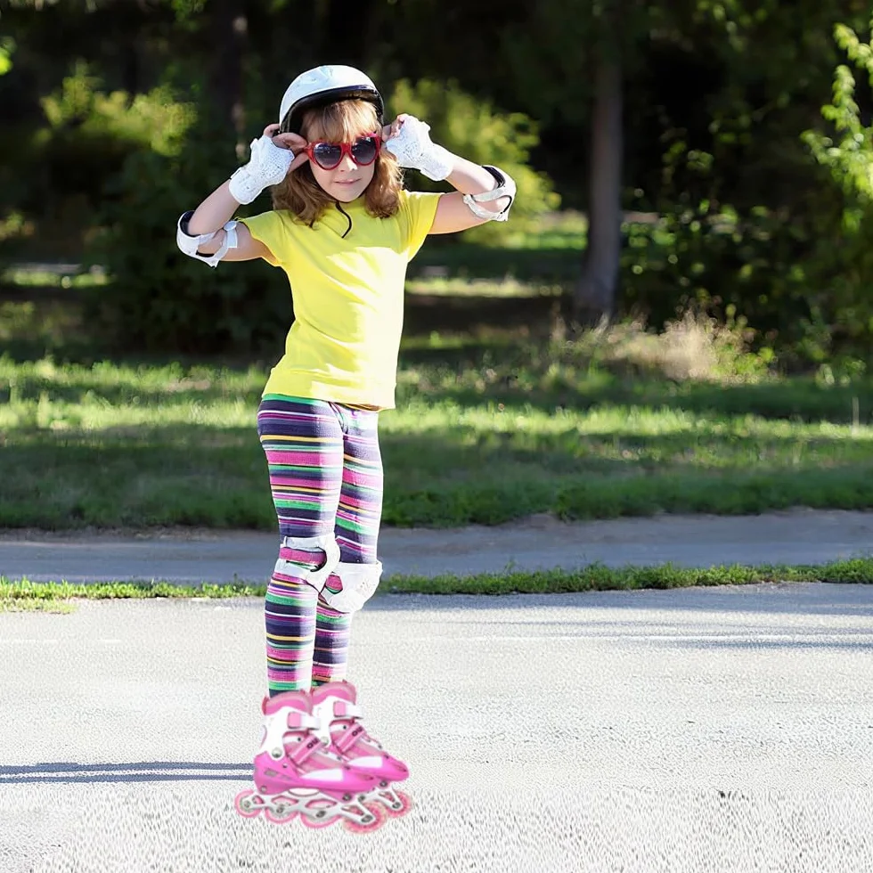 Patins à roulettes réglables Enfant Fille 3-9 Ans Lumières Débutants