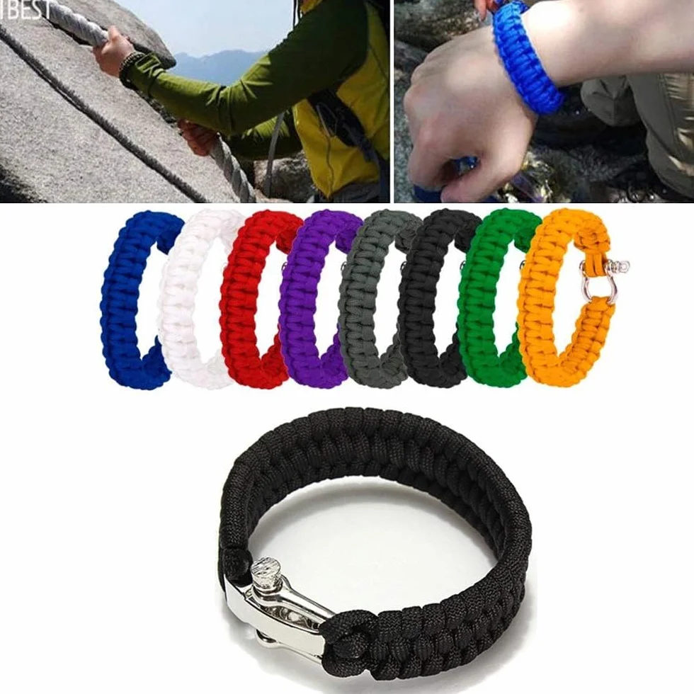 Bracelet de survie en paracorde SagaSave avec boucle réglable pour camping et randonnée