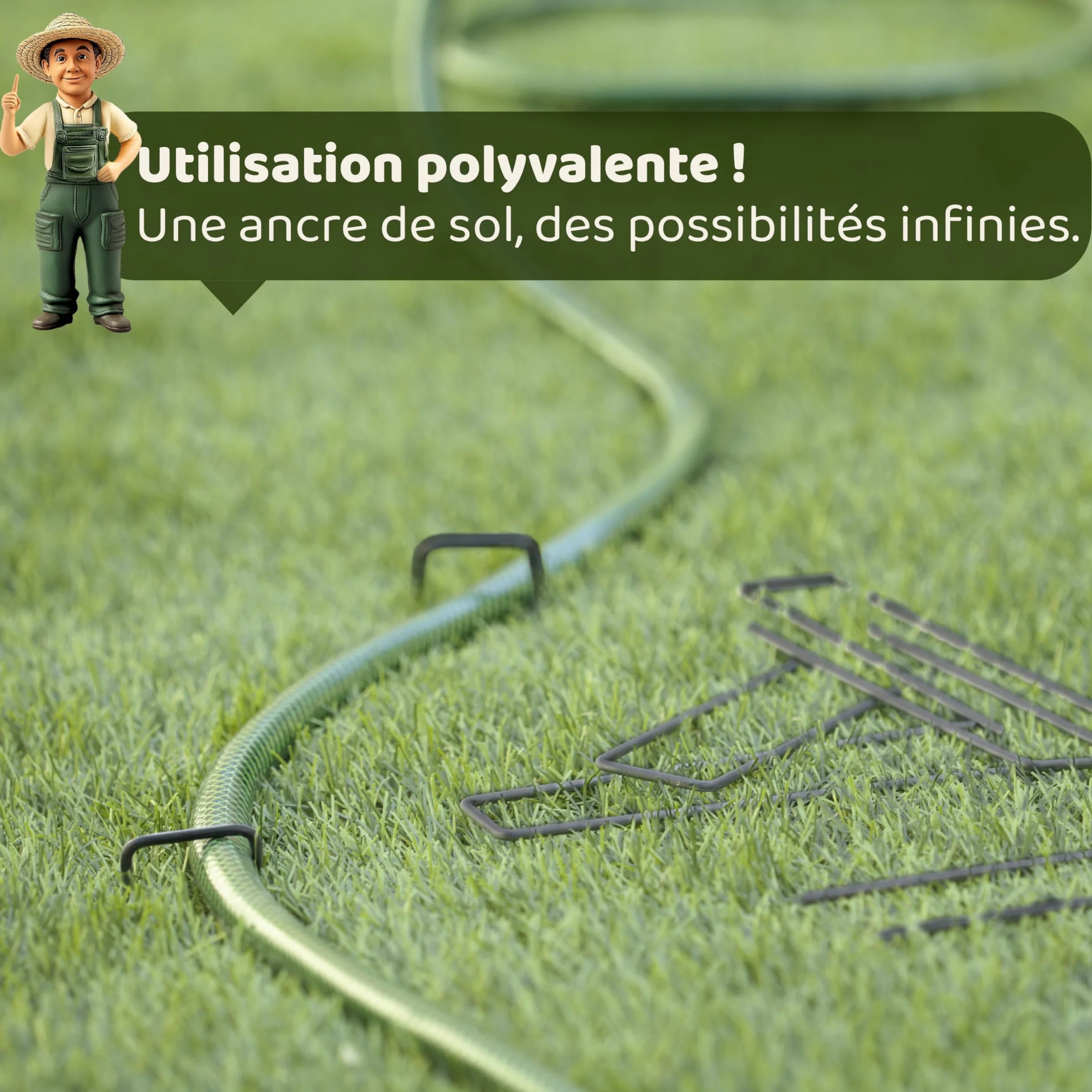 Agrafes de Fixation en Acier SeedPal 150 mm 50 Pièces pour Toile de Paillage, Grillage et Filet