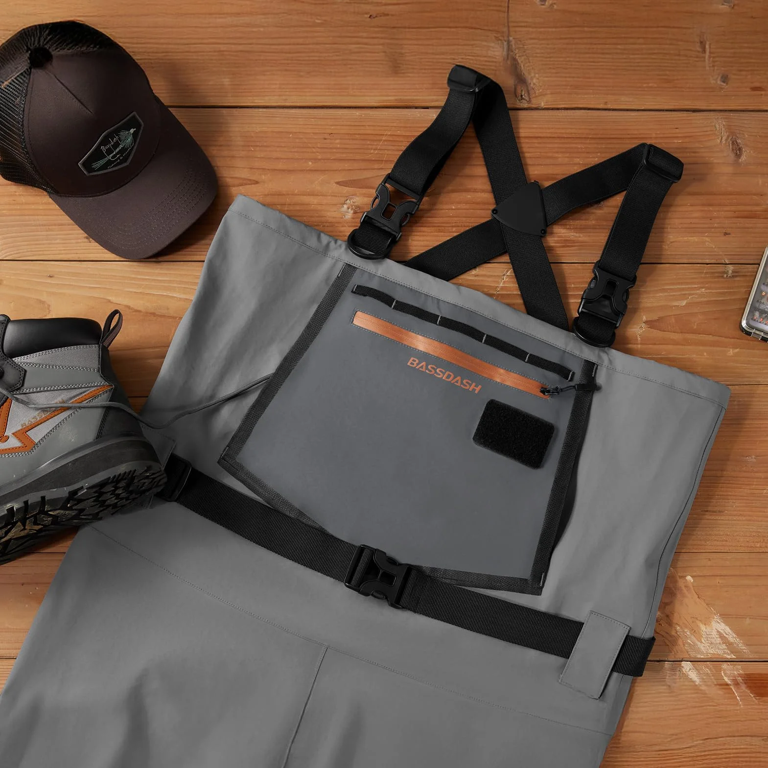 Bassdash Flex Cuissardes en Nylon Respirant Imperméables Pêche à la Mouche