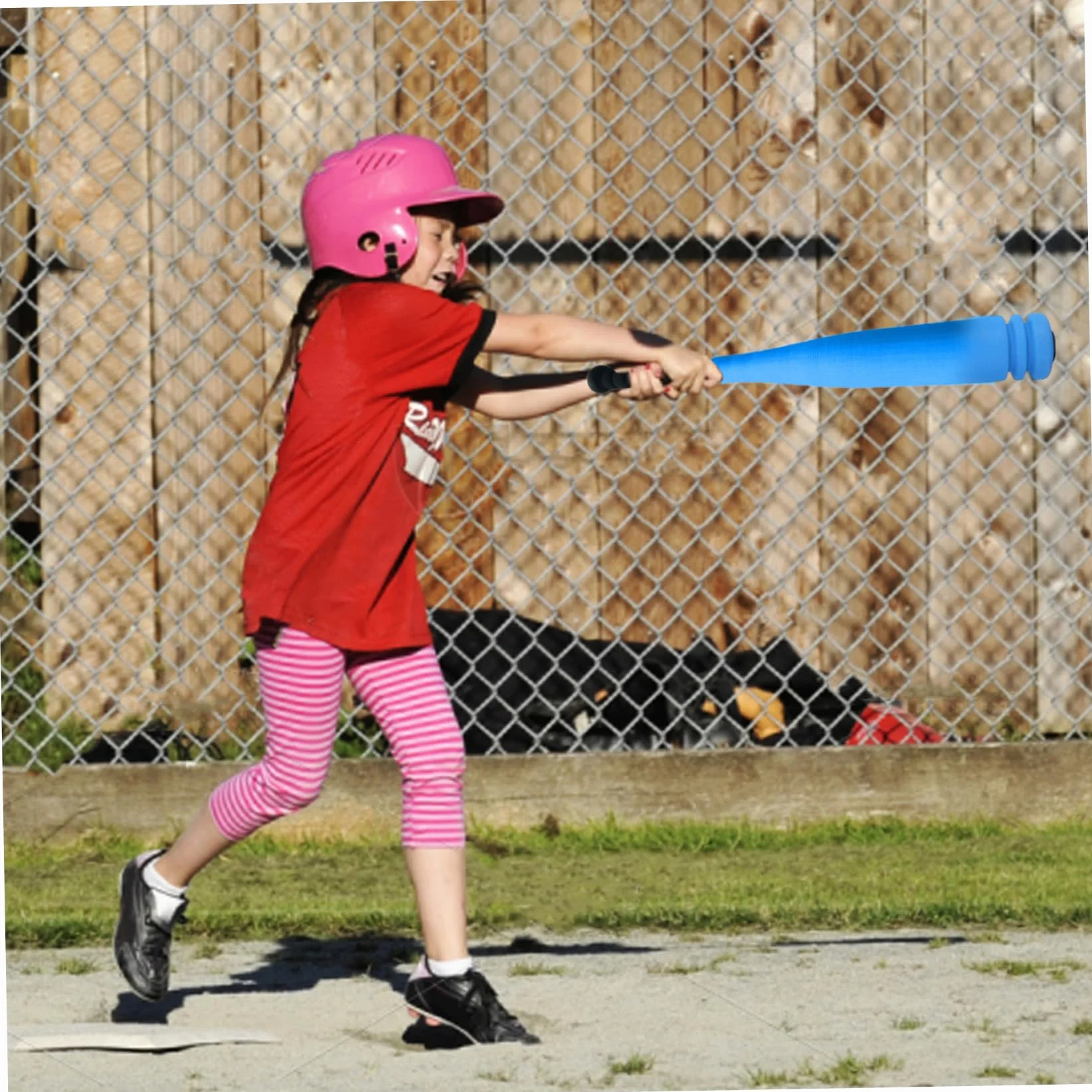Batte de Baseball en Mousse Légère pour Enfants avec Balle - Jeu de Sport Extérieur et Intérieur Bleu