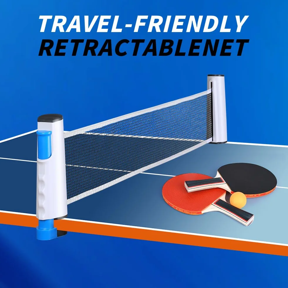 flintronic Set de Tennis de Table Portable, Kit de Ping Pong avec Raquettes et Balles, Sac de Transport