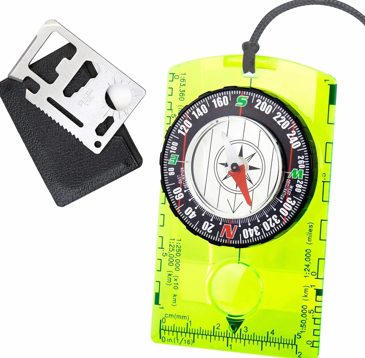 Boussole de Navigation et Randonnée 11 en 1 - Scout, Orientation, Lumineuse pour Camping