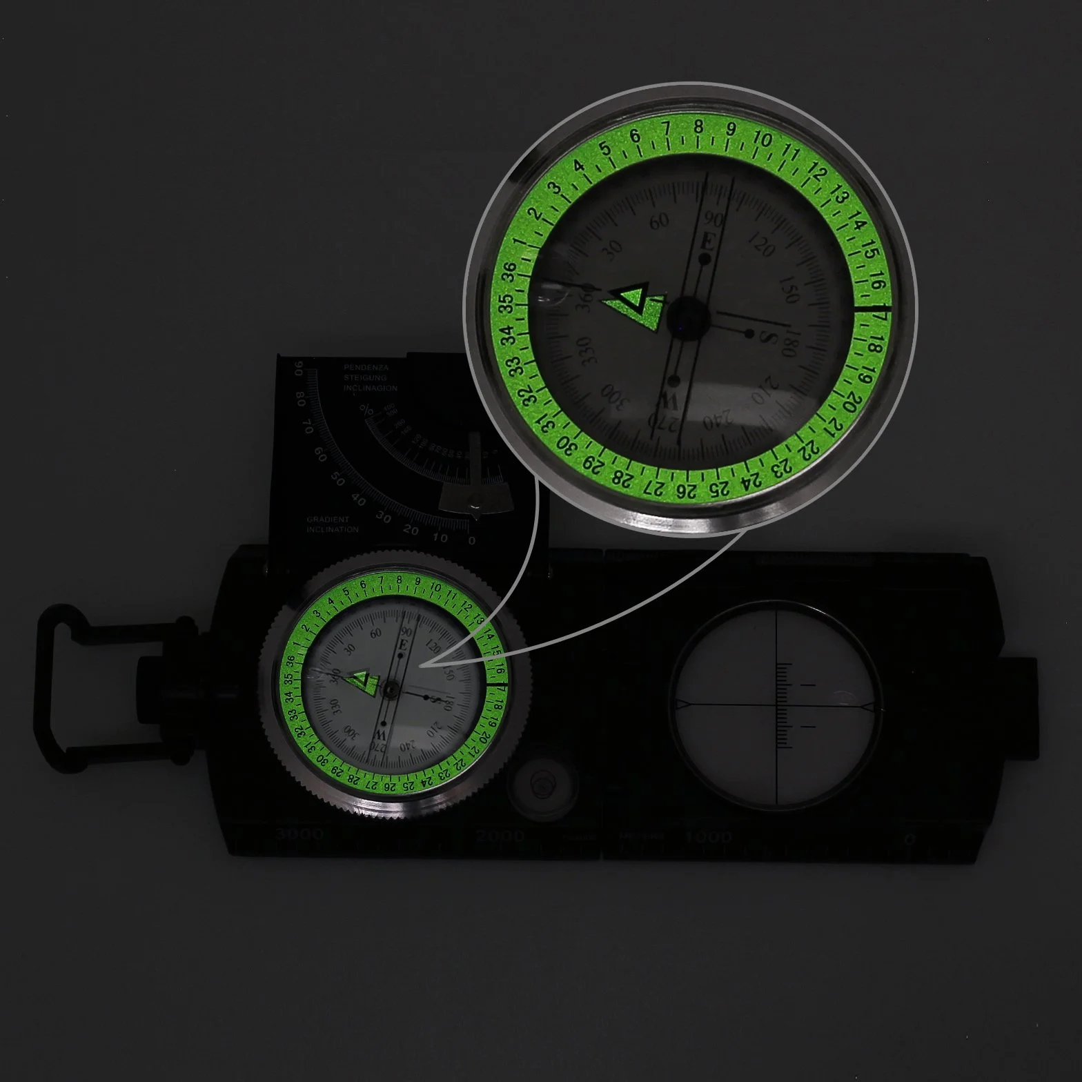 Proster Boussole de Randonnée Professionnelle avec Clinomètre – Boussole Militaire Étanche IP65 Navigation et Orientation