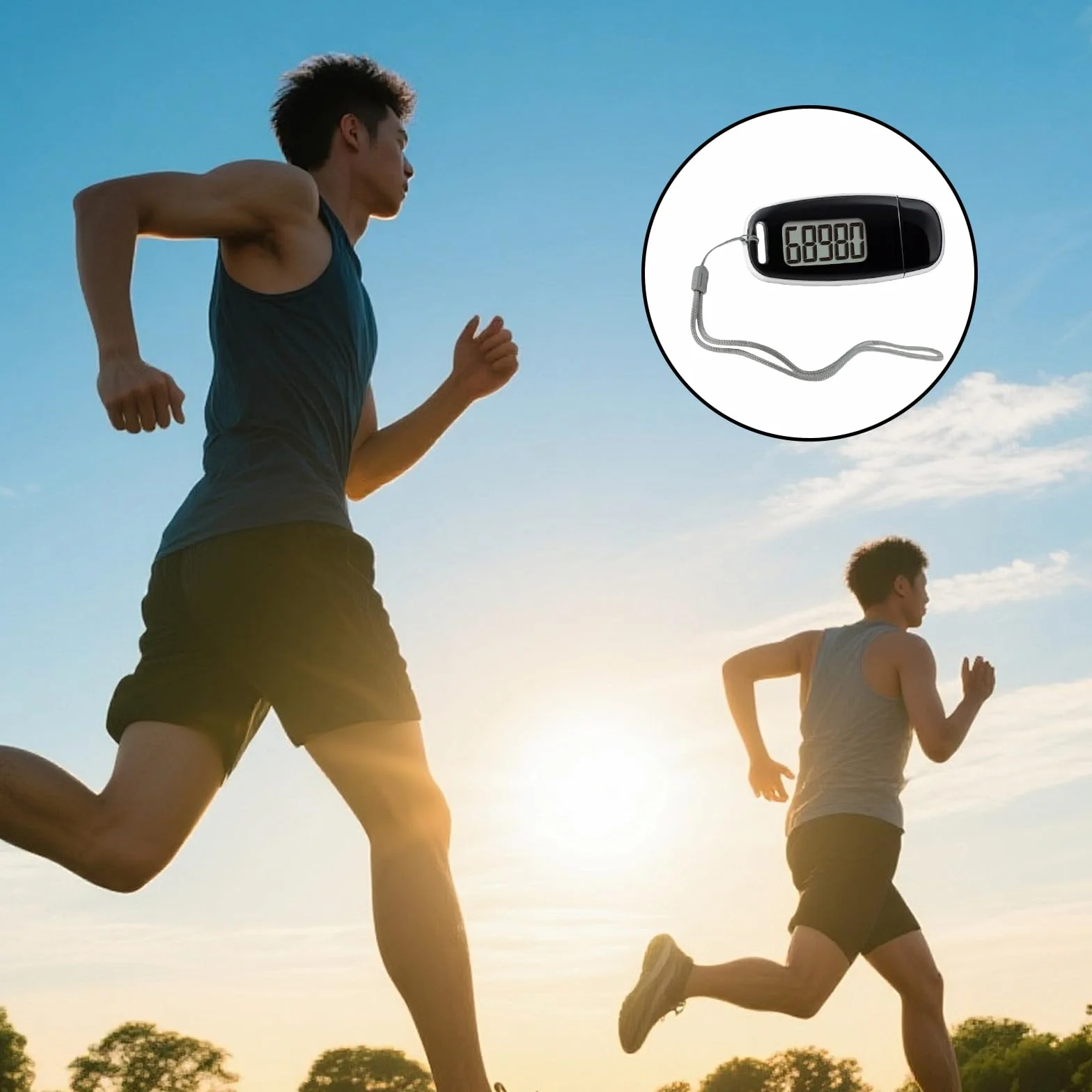 Podomètre 3D rechargeable USB avec clip et sangle, grand écran, suivi des pas précis