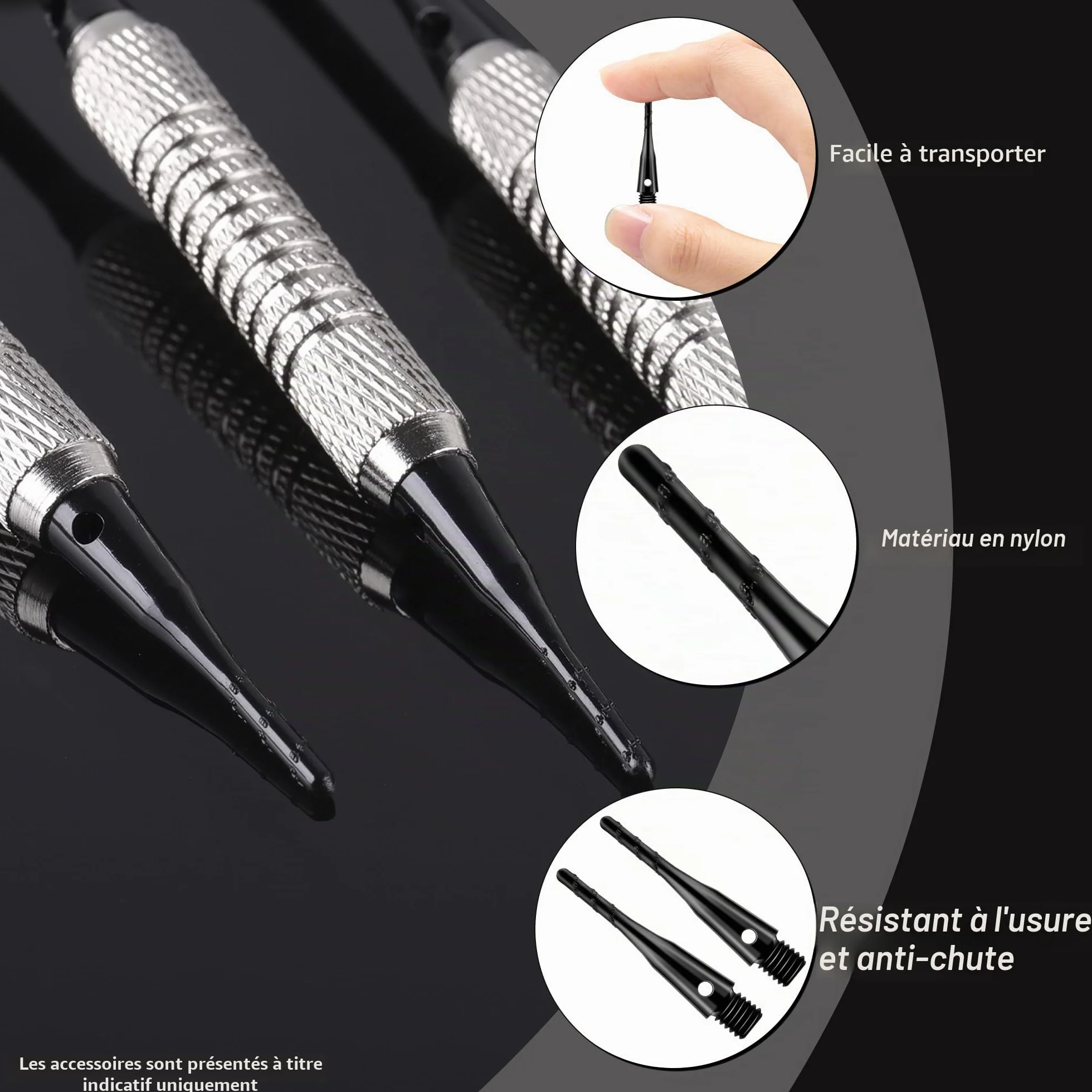 CyeeLife Fléchettes à pointe souple 2BA 200 pièces, pointes en plastique, accessoire
