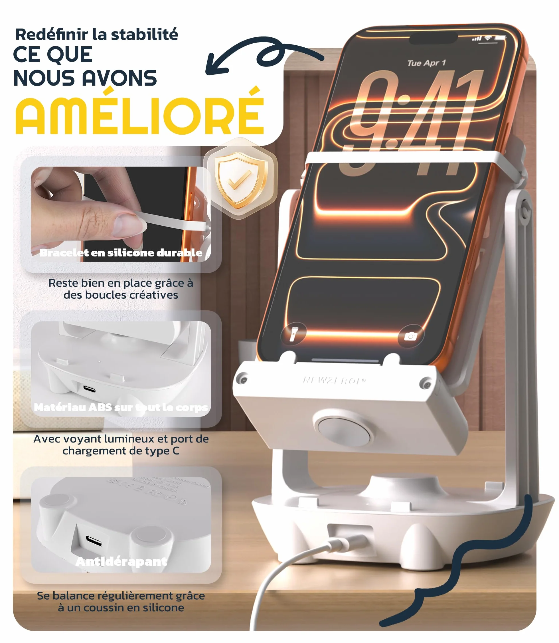 NEWZEROL Podomètre Téléphone Portable Compatible Pokemon Go Plus Accessoire Blanc