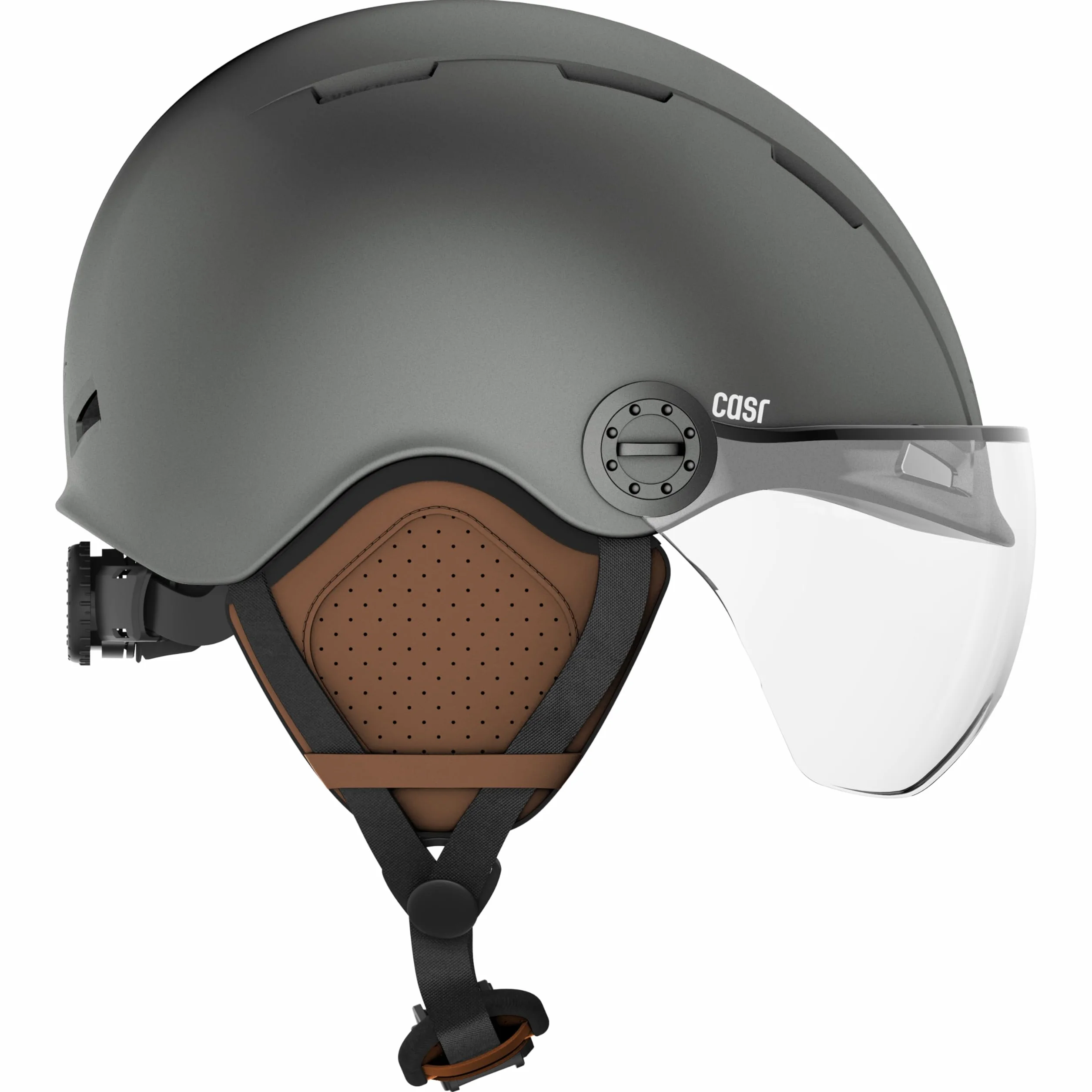 Casque Lifestyle Urbain Vélo Trottinette Électrique Visière Transparente Cache-Oreille Amovibles