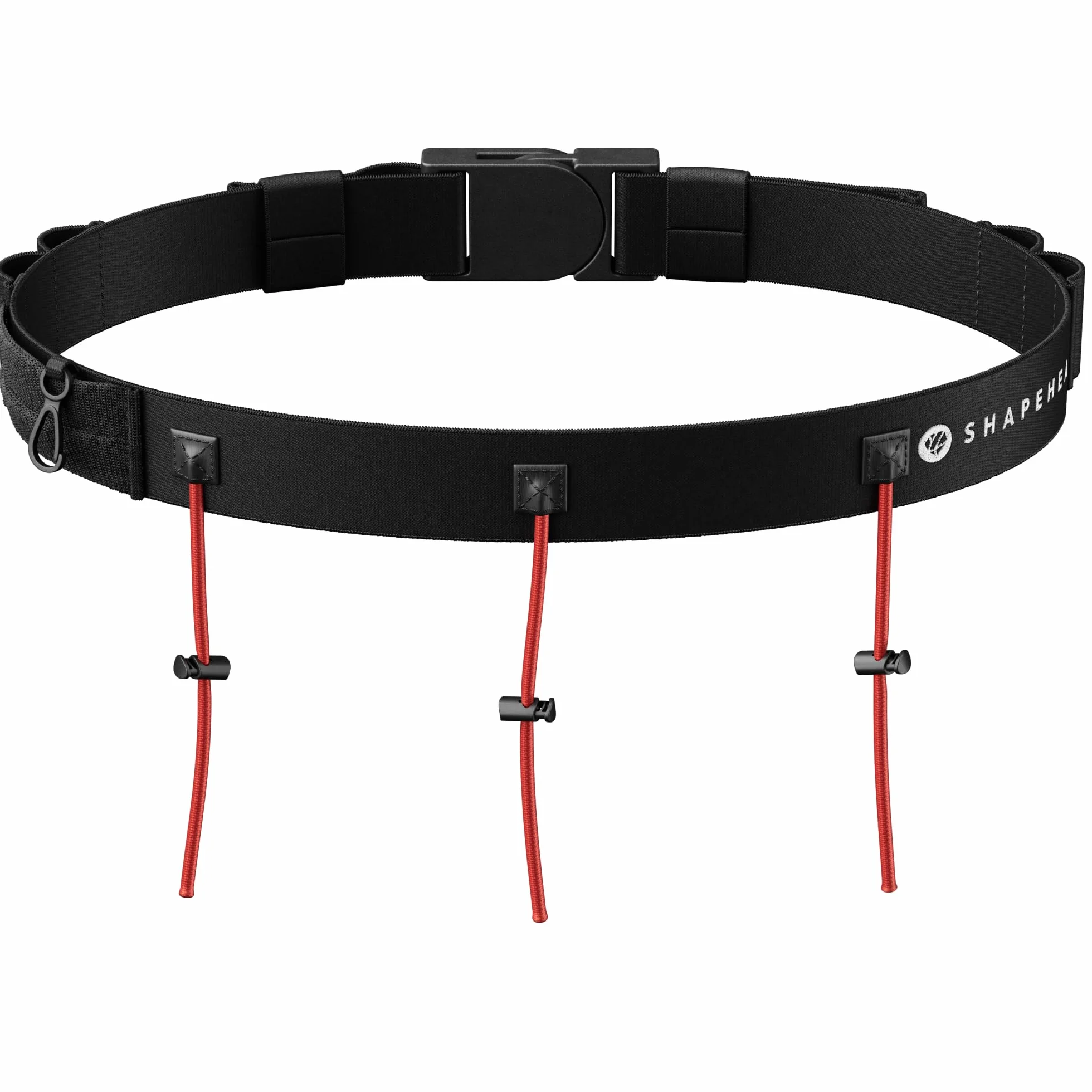 Shapeheart Ceinture Porte Dossard Running 3 Cordons Réglables 4 Passants Gels sans Épingle Crochet Clés Marathon Triathlon Trail