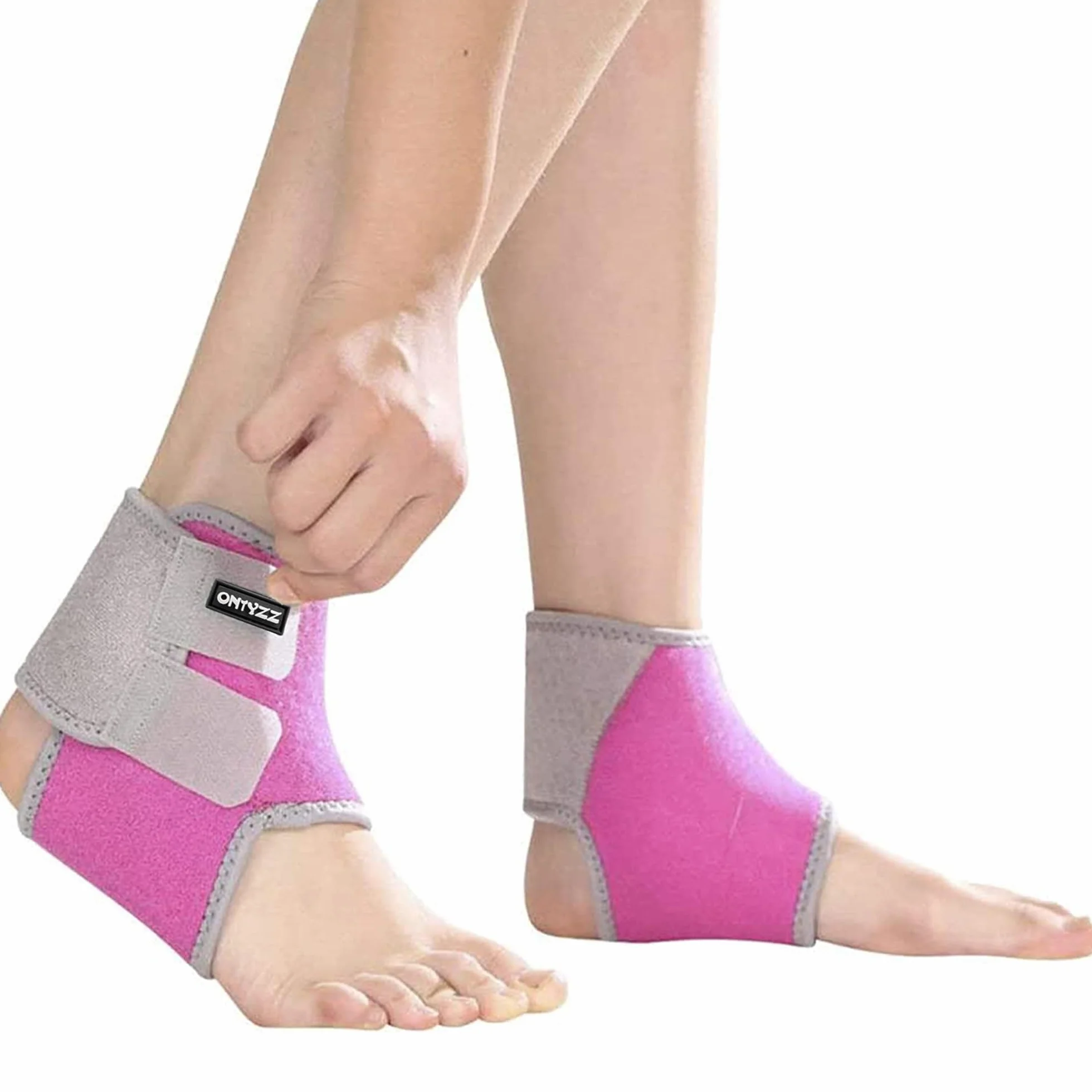 Attelle de Cheville Enfants 1 Paire Ajustable Élastique pour Football Basketball Course