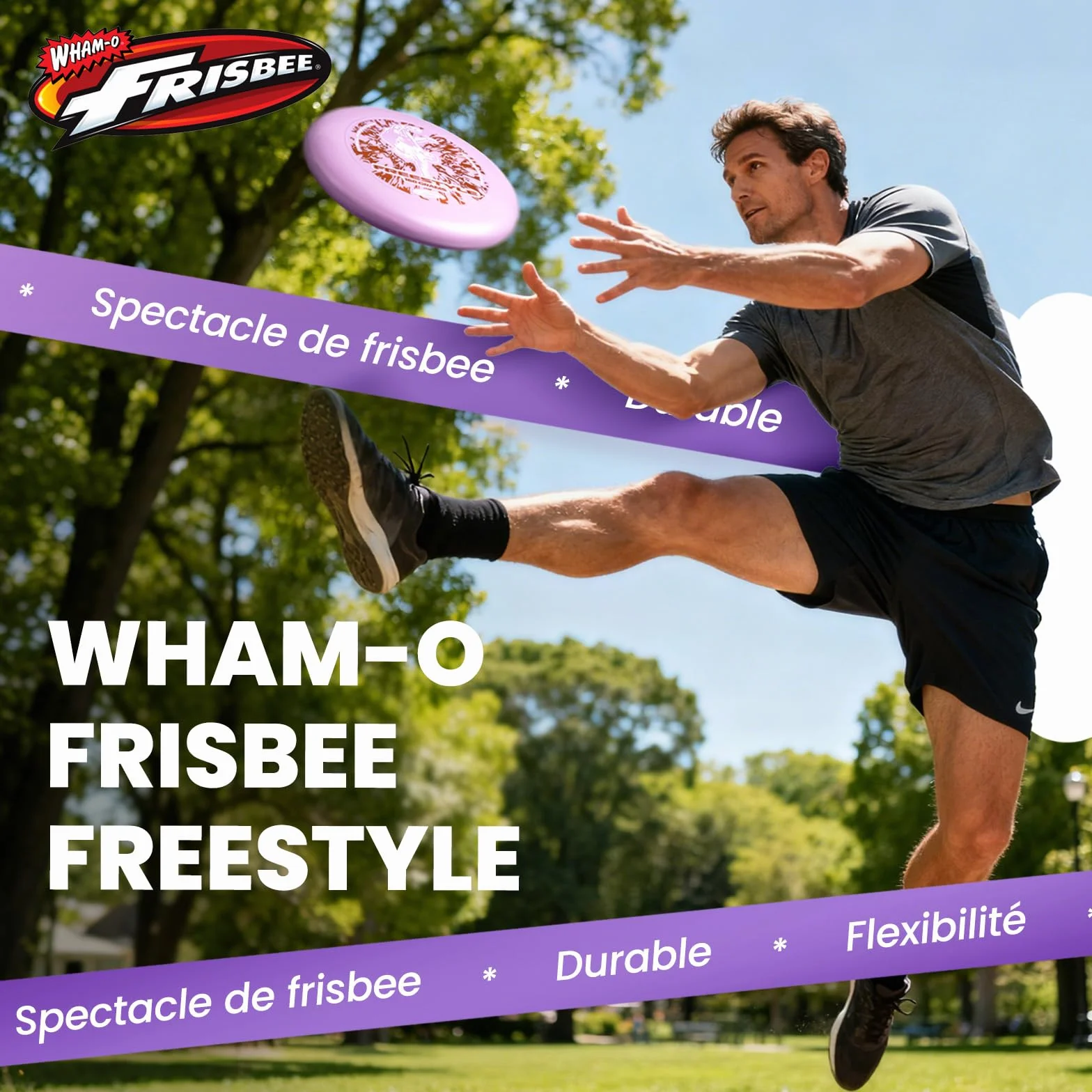 Wham-O Frisbee Freestyle Disc 160g 26.67cm PE Durable Flexible Extérieur Plage