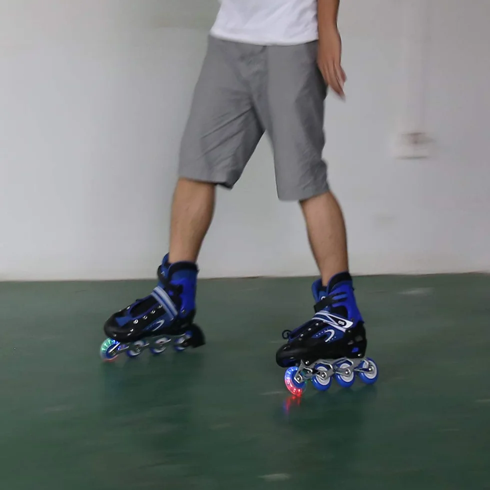 Patins à Roues alignées réglables avec Roues Lumineuses pour Enfants et Adultes