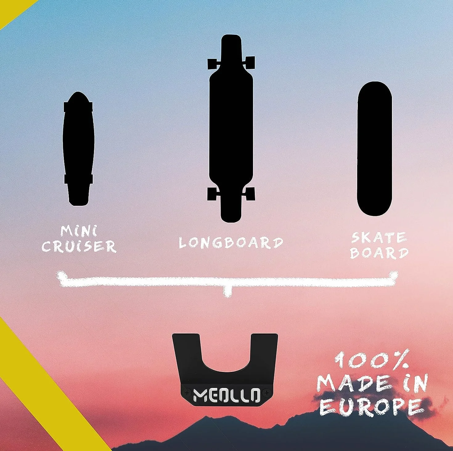 Support Mural pour Skateboard et Longboard 100% Acier