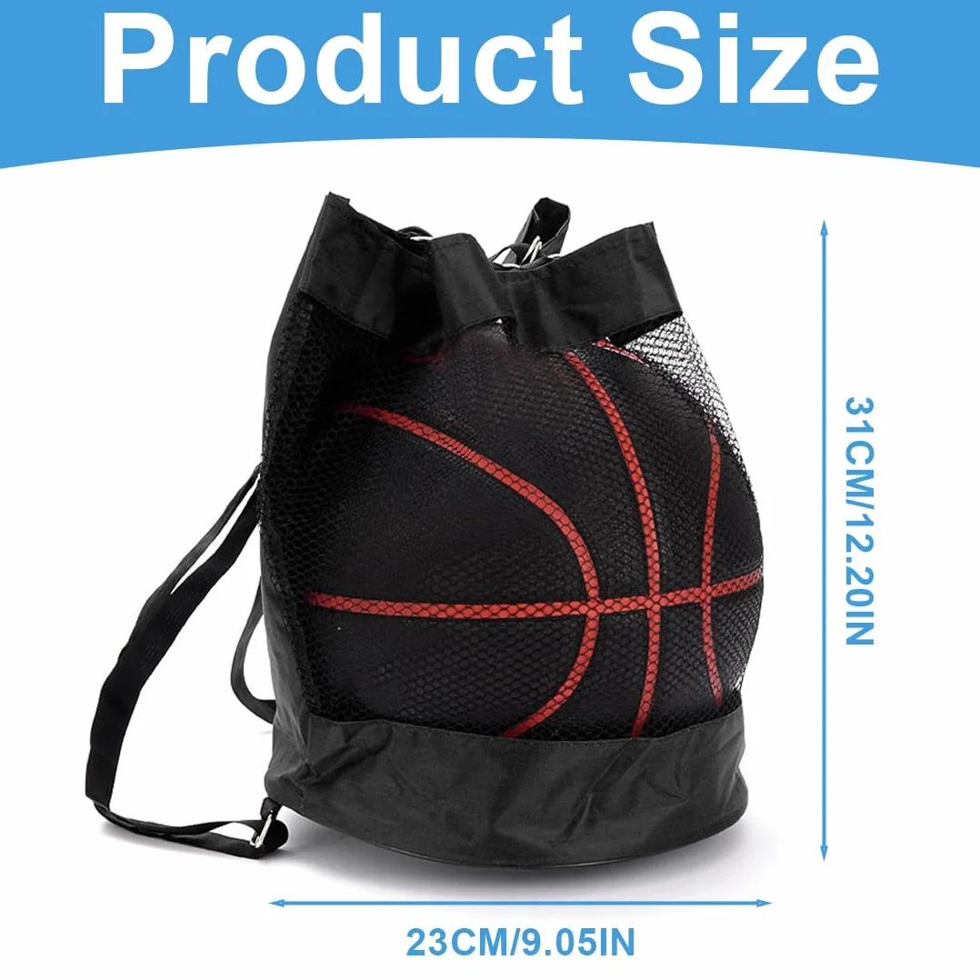 WeddHuis Sac à Ballons Filet de Ballon de Football Sac de Sport Polyvalent Sac de Plage en Mesh Sac à Dos de Gym Filet Portable pour Football Basketball Tennis Volleyball Rugby