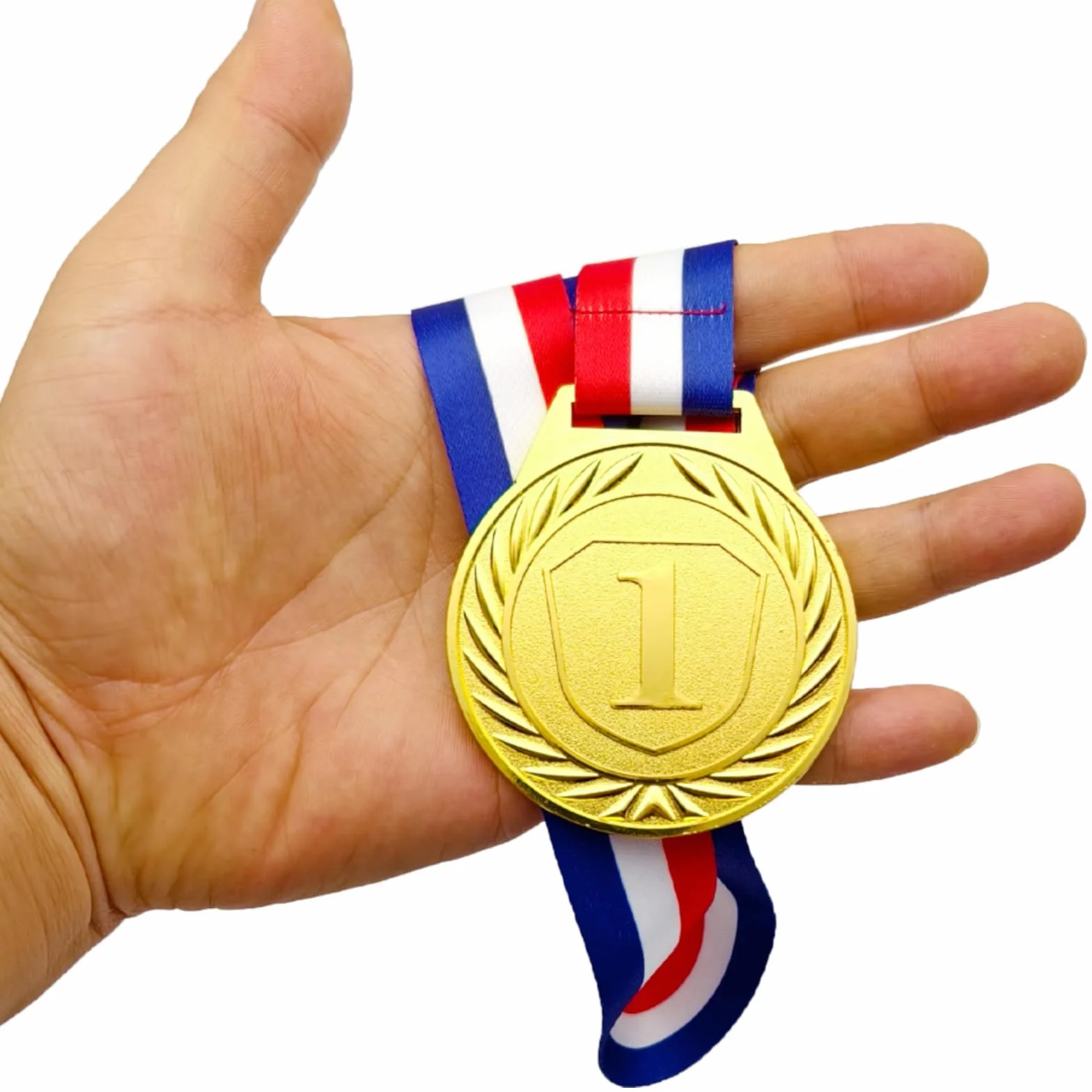Donrime 3 Pièces Médaille pour Enfants 6.5CM Or Argent Bronze Médaille en Métal avec Ruban