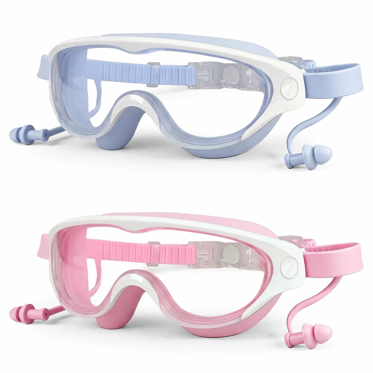Zoomsnail Lunettes de Piscine Enfant 2 Pack, Anti-Buée, Silicone, Étanche